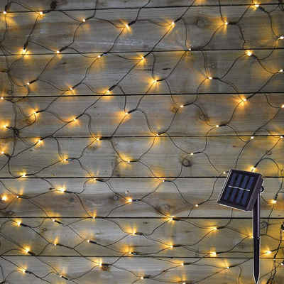 Rosnek LED-Lichtervorhang Solar, Wasserdicht, 8 Modi,für Hinterhof Terrasse Landschaft, 1.5x1.5M/ 3x2M