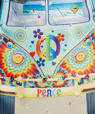 Karneval-Klamotten Hippie-Kostüm Herren Flower Power 60er Jahre Herrenkostüm Bus, Schaumstoffkostüm Hippiebus Fasching Karneval Motto Party