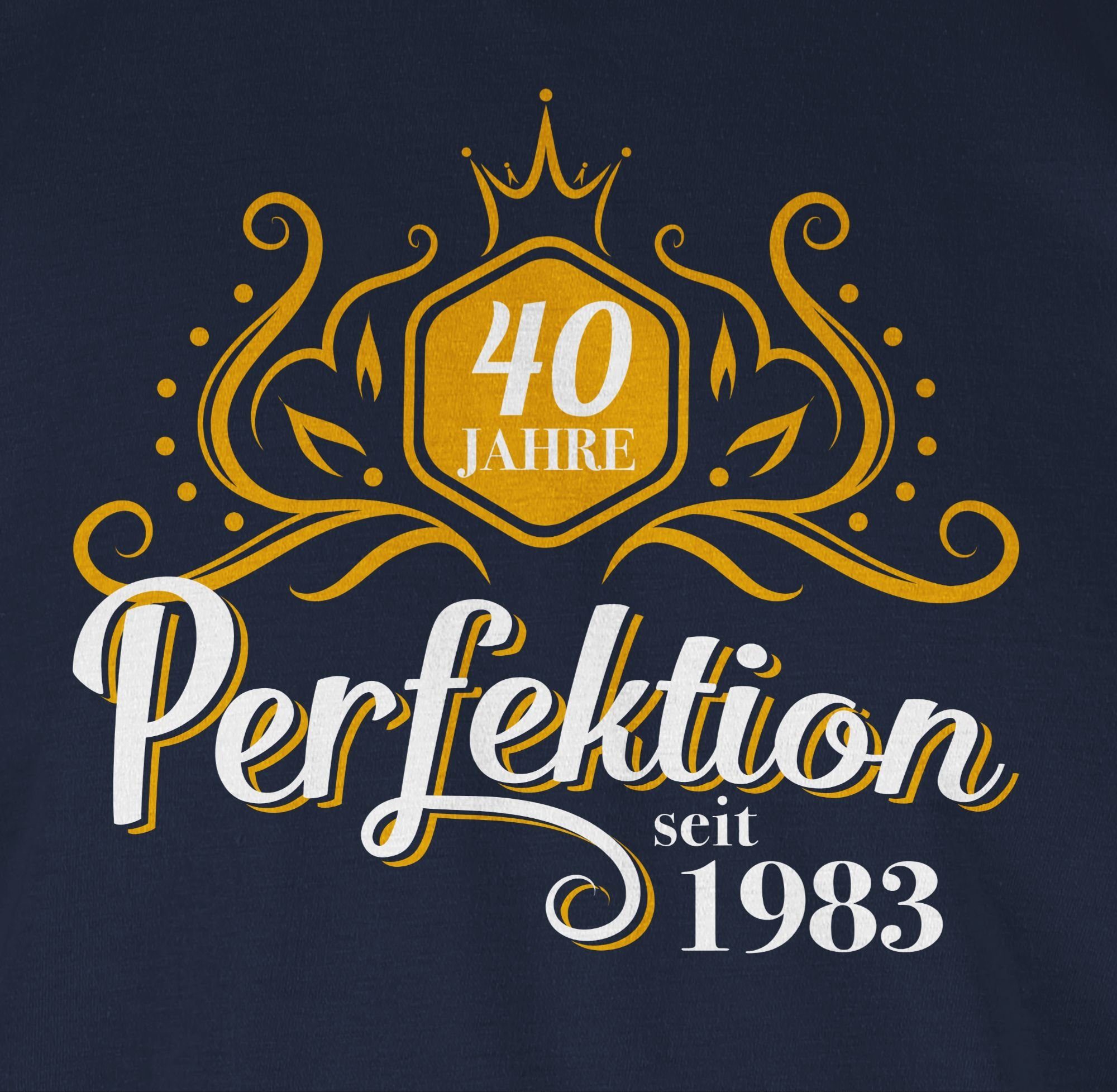 Vierzig Jahre 1983 T-Shirt Geburtstag 2 Shirtracer Perfektion Navy Blau 40.