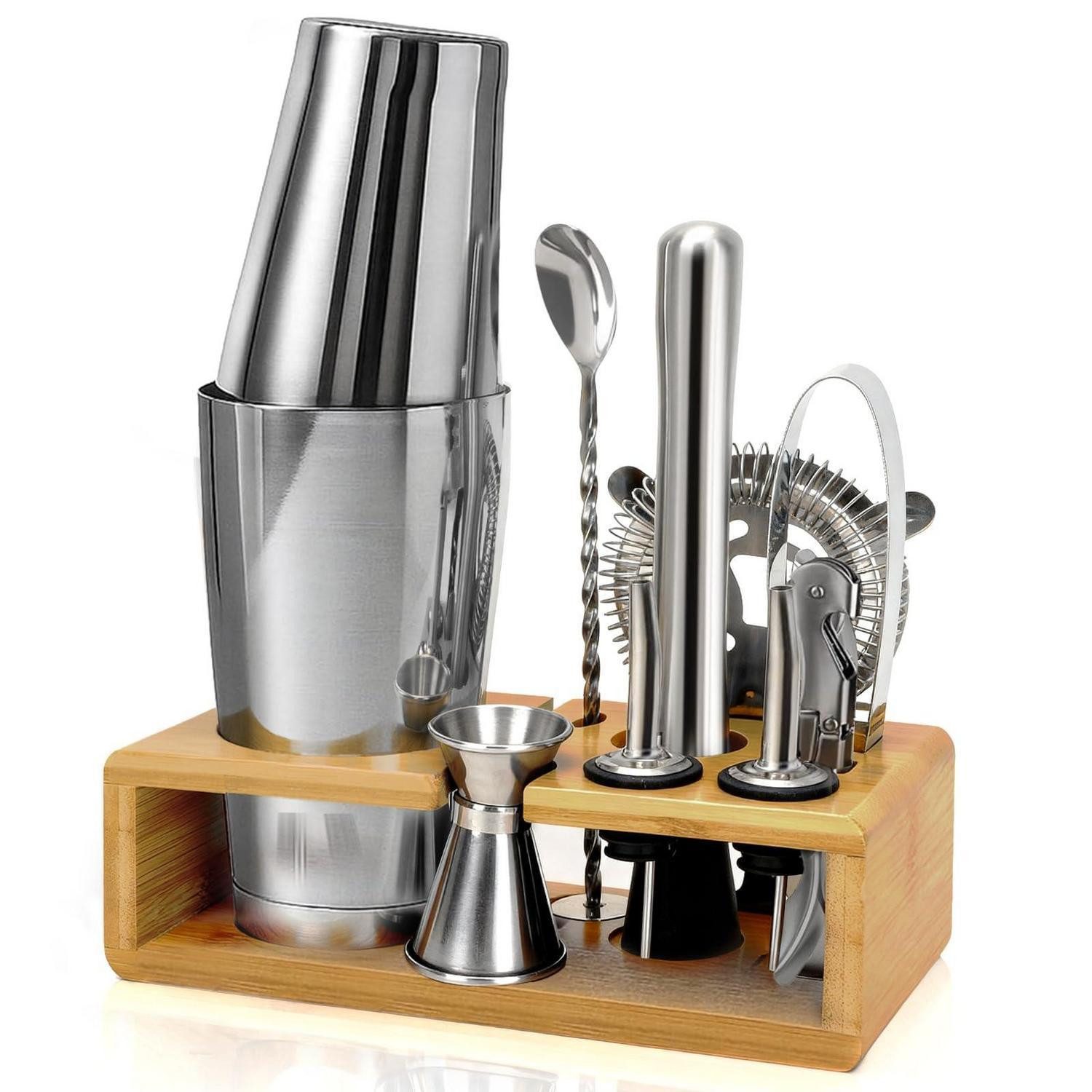 LuxusKollektion Cocktail Shaker Cocktail Shaker Set 16tlg Edelstahl Premium