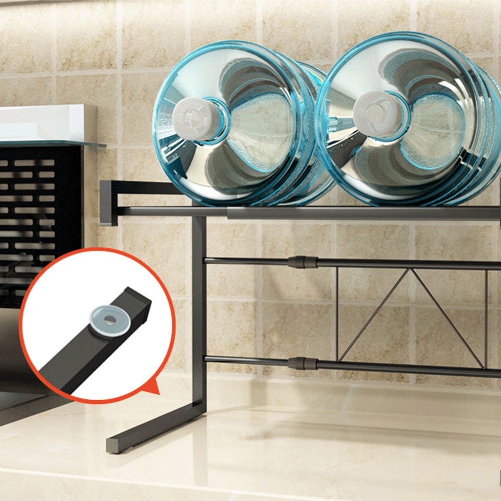 JEOBEST Regalelement Küchenregal Mikrowellenregal, längenverstellbares Mikrowellen Regal(40-65cm) Rutschfeste Füße