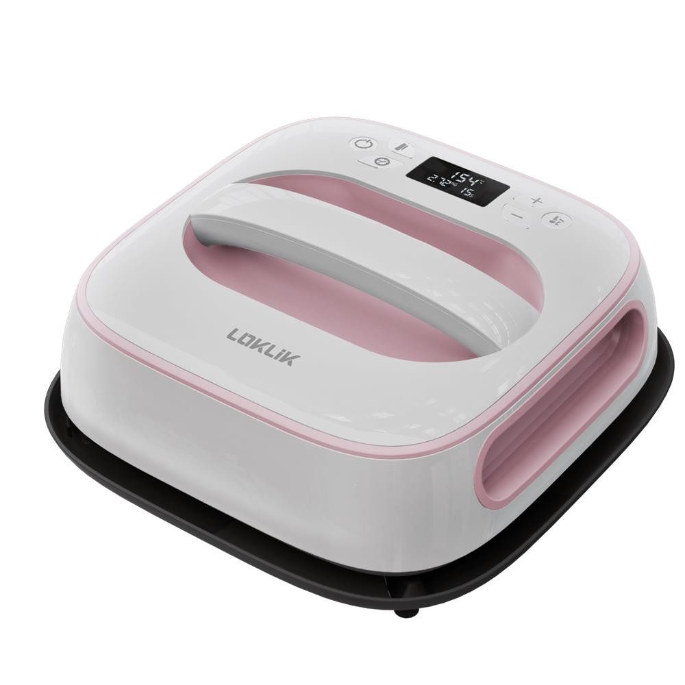 LOKLIK Дорожный утюг Easy Heat Press weiß pink, Transferpresse, 25,5 x 25,5 cm, Thermopresse
