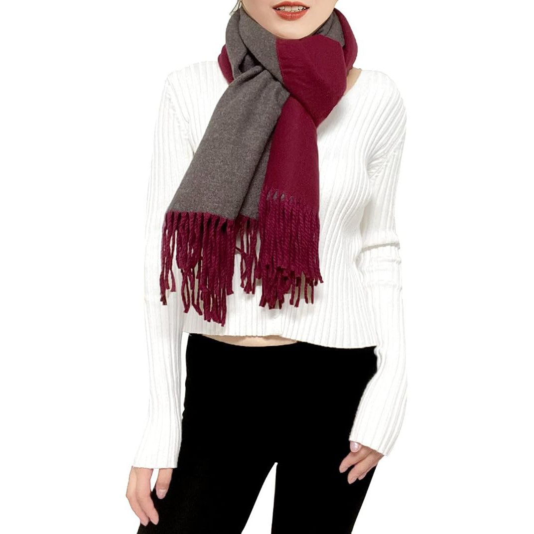 Coonoor Modeschal Warmer Winter Modeschal, Fransenschal, Damen Kaschmirschal, Wendeschal