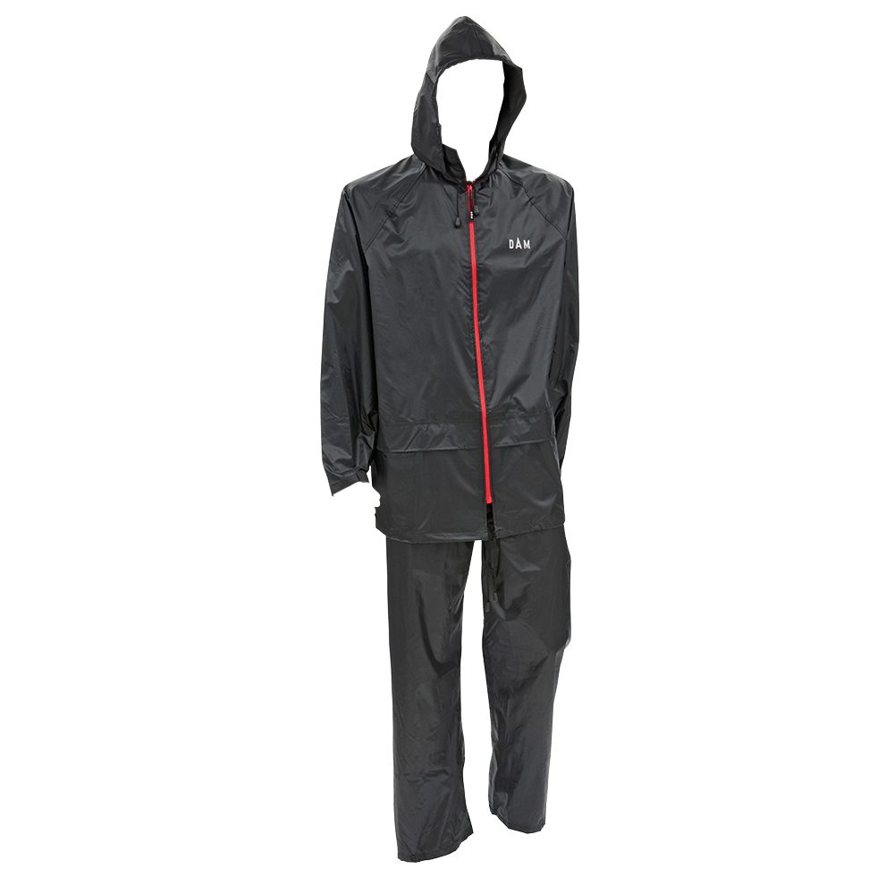 DAM Fishing Regenanzug Protec Rainsuit Leichter 2 teiliger Regenanzug wasserdicht Gr. M - XXL, 100% wasserdicht mit getapten Nähten