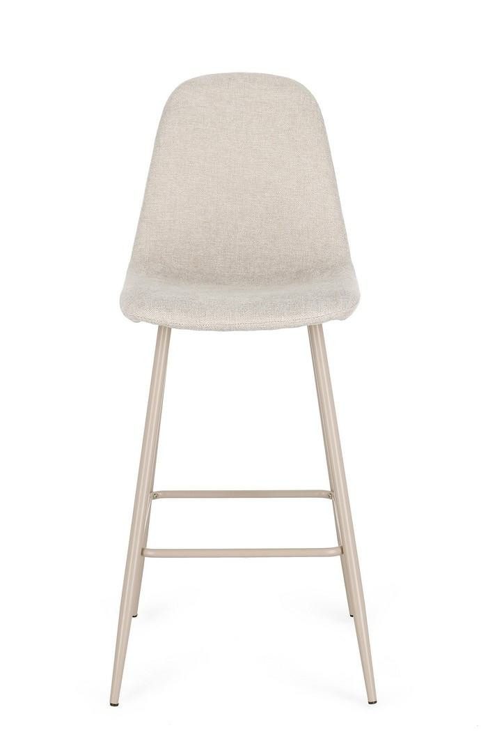 Natur24 Esszimmerstuhl New Irelia 4er Set Barhocker 44 x 112 x 53 cm Stahl Beige
