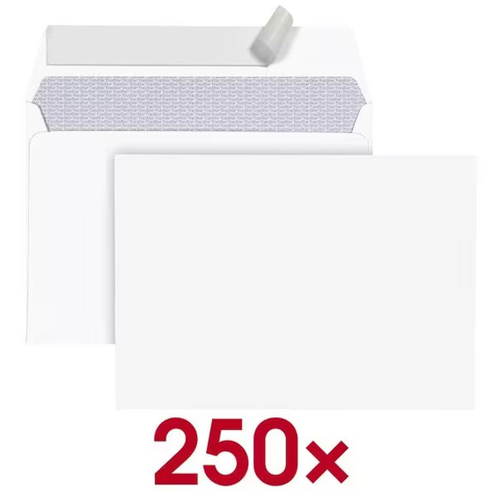 BONG Briefumschlag Briefumschläge TopSTAR DIN C6 ohne Fenster weiß 250 St.