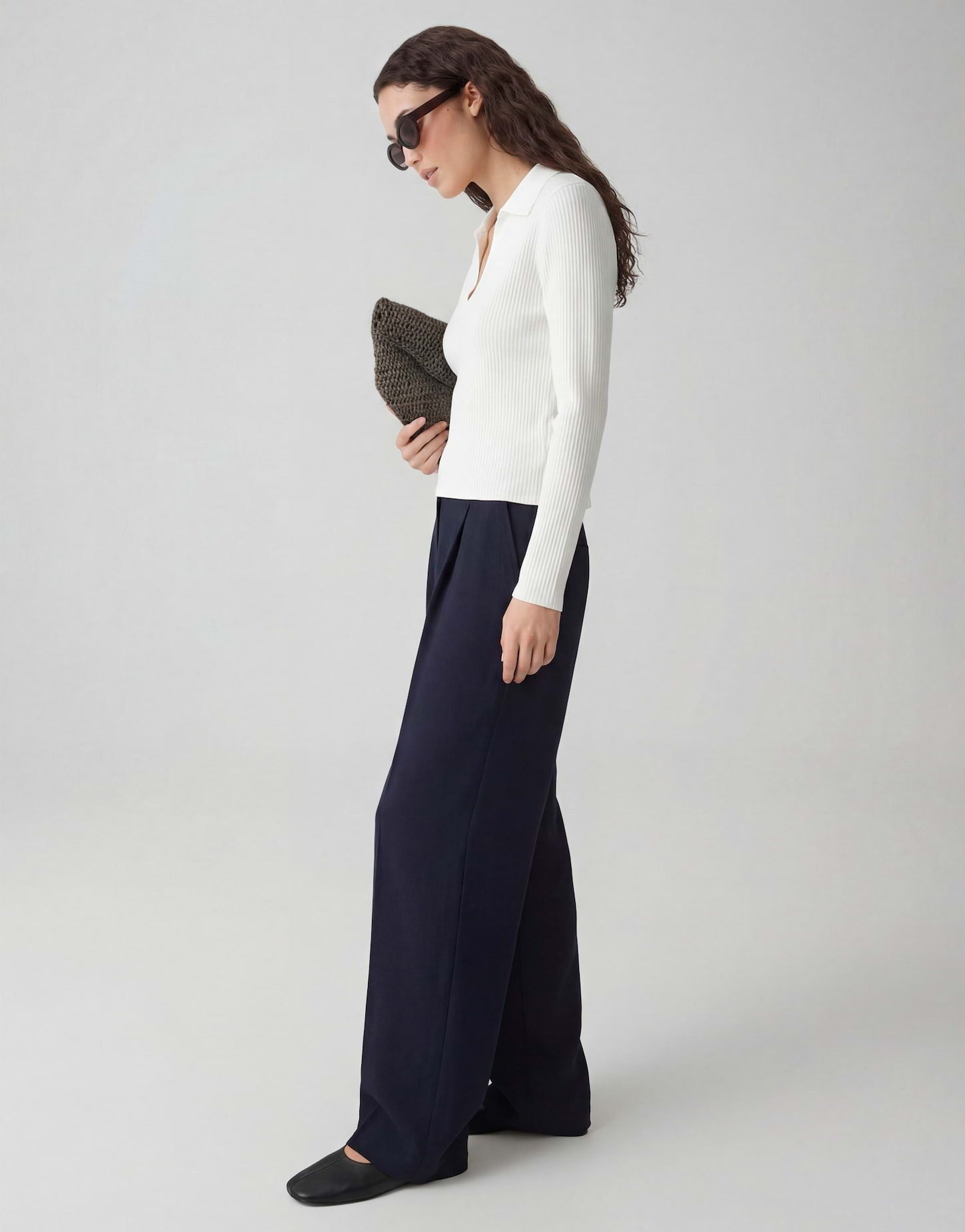 OPUS PANTS Anzughose MOIRA BLOOM aus weichem Woll Mix Weicher Mélange-Look für urbane Styles – Bild 5 von 5