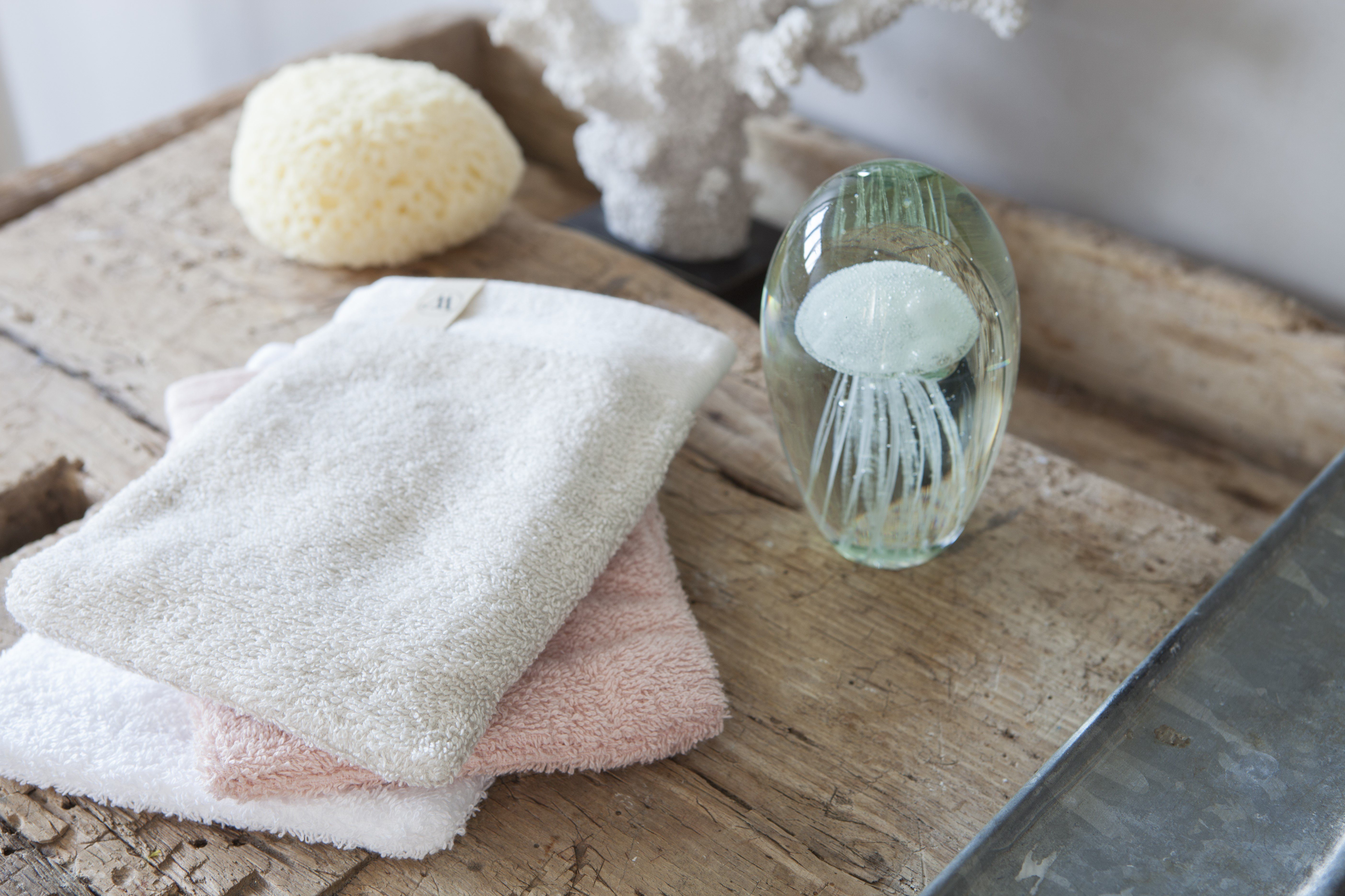 Baumwolle Walra Soft cm, Weiß 2x Cotton Handtuch - (1-St) Waschhandschuh 16x21
