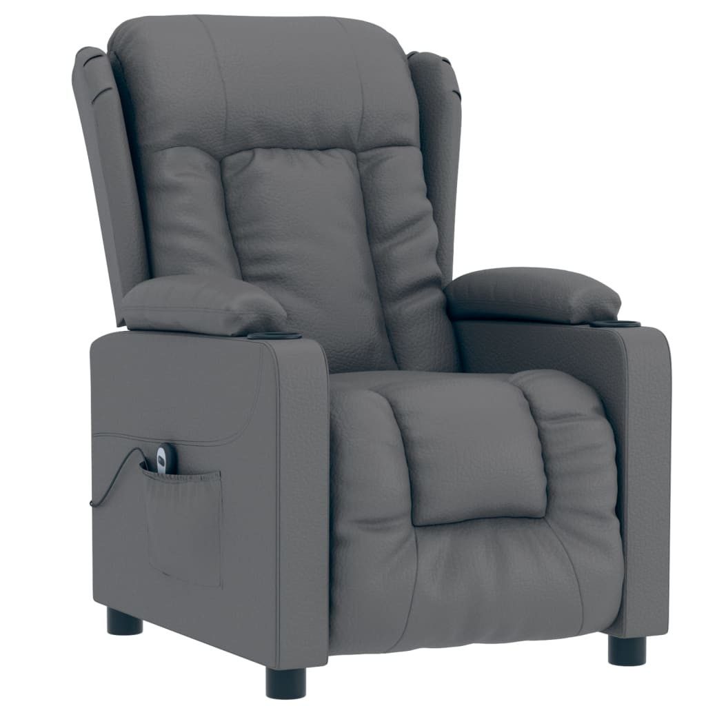 vidaXL Sessel Relaxsessel Elektrisch Grau Kunstleder günstig online kaufen