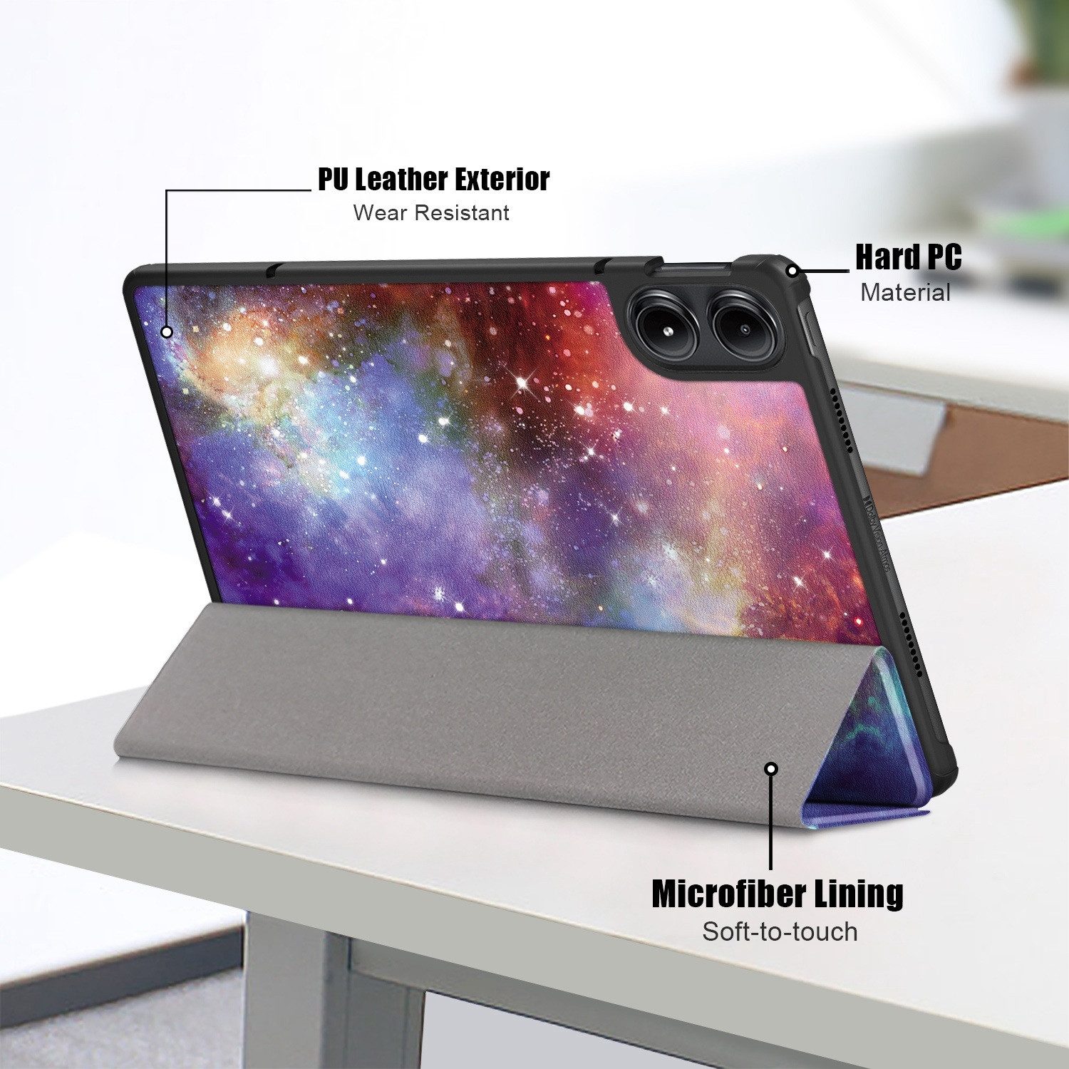 Wigento Tablet-Hülle Für Xiaomi Redmi Pad Pro 12.1 3folt Wake UP Smart Cover Tasche Hülle, Kunst-Leder Schutzhülle Smart Case Cover Auto Sleep / Wake UP