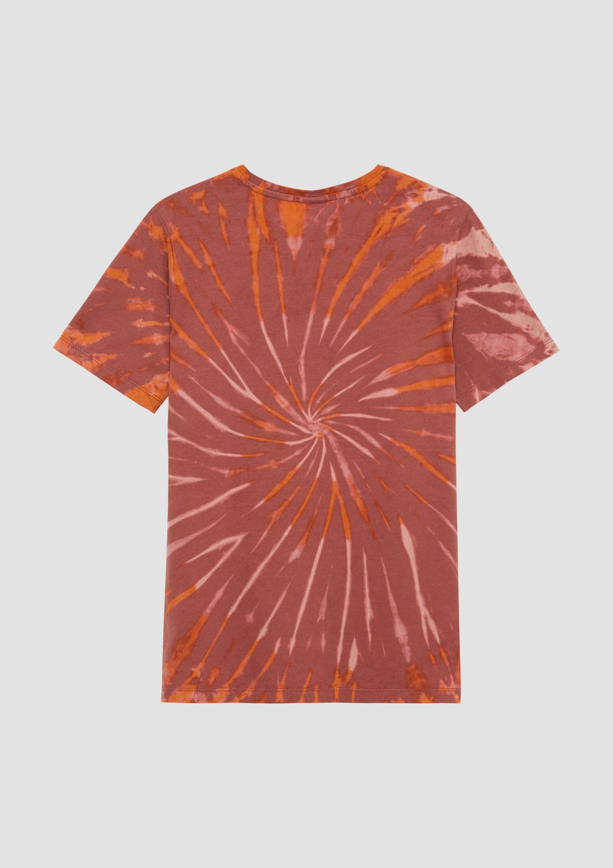 s.Oliver Kurzarmshirt T-Shirt T-Shirt mit Batikmuster und Frontprint