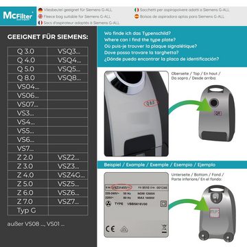 McFilter Staubsaugerbeutel, passend für Siemens VSZ3XTRM11 Staubsauger, 30 St., 5-lagiger Staubbeutel mit Hygieneverschluss, inkl. Filter