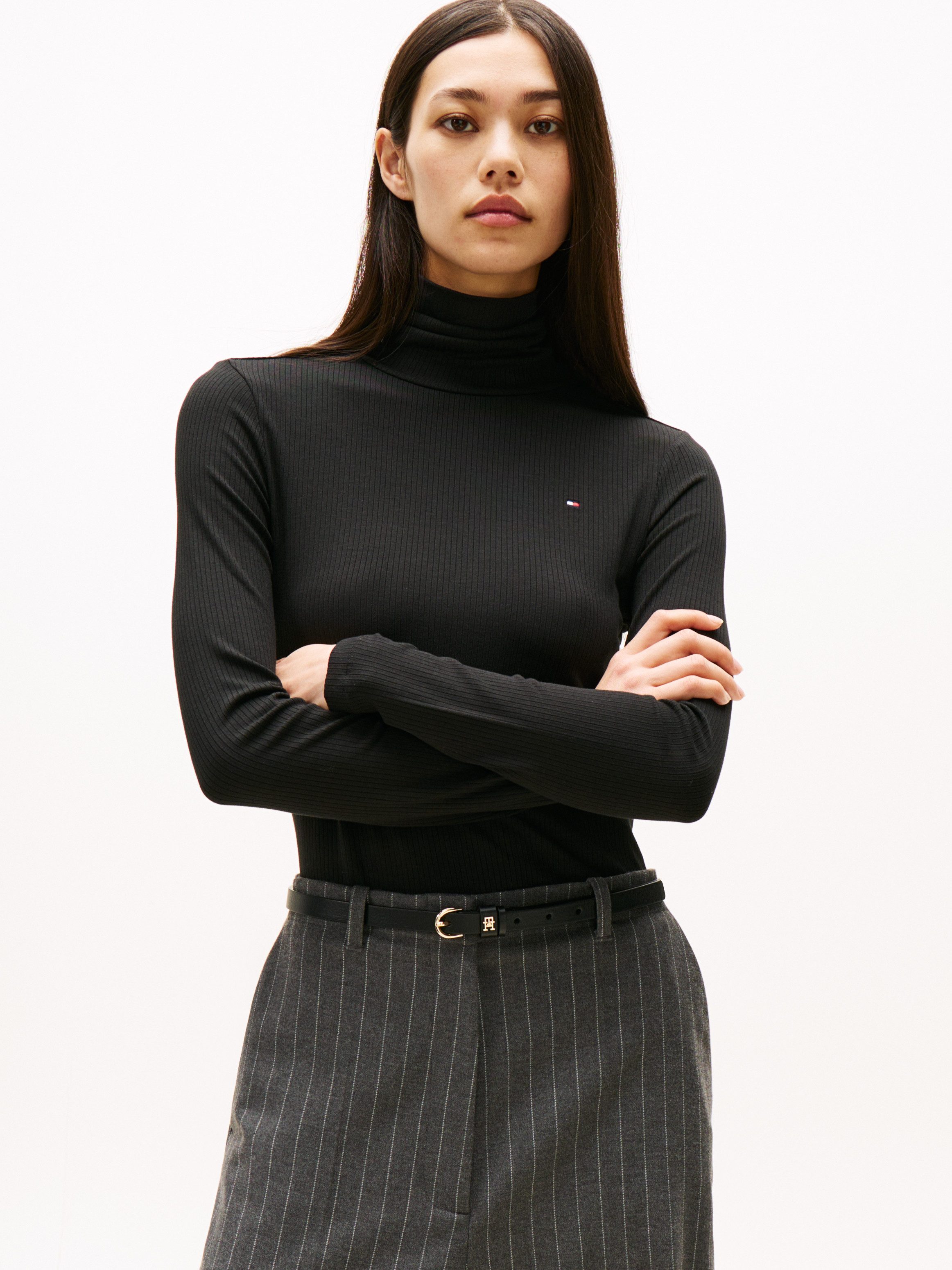 Tommy Hilfiger Langarmshirt SLIM 5X2 RIB günstig online kaufen