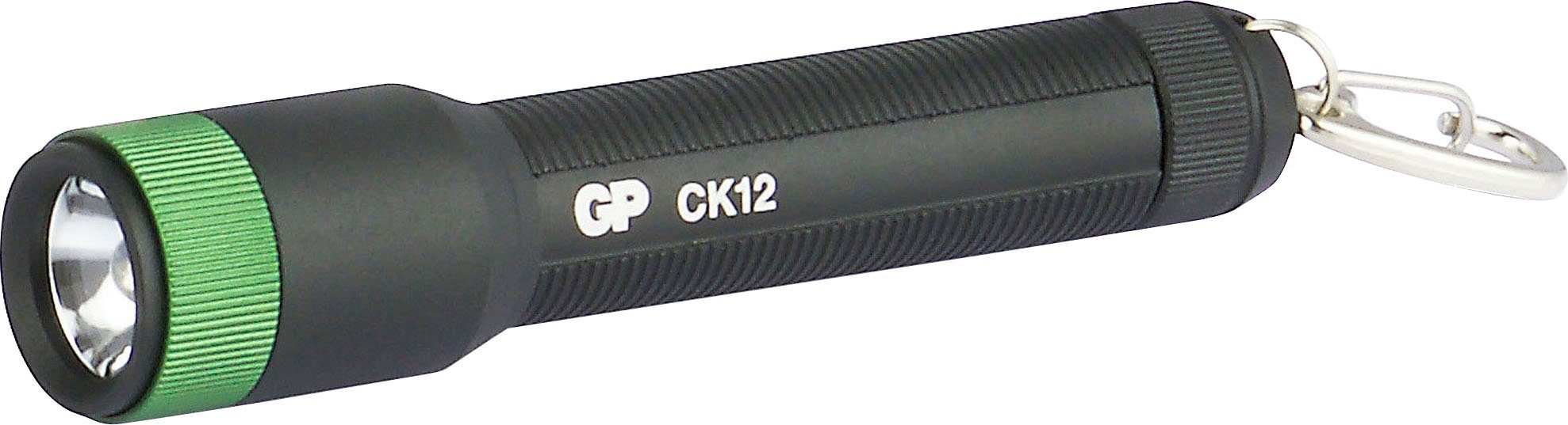 GP Batteries Taschenlampe CK12, Leuchtweite Aluminiumgehäuse IPX4, 20 1x inkl. geriffelt Das Halt 25, stoßfest Batterie, für Lumen, zusätzlichen ist Metallgehäuse, stabile und AAA