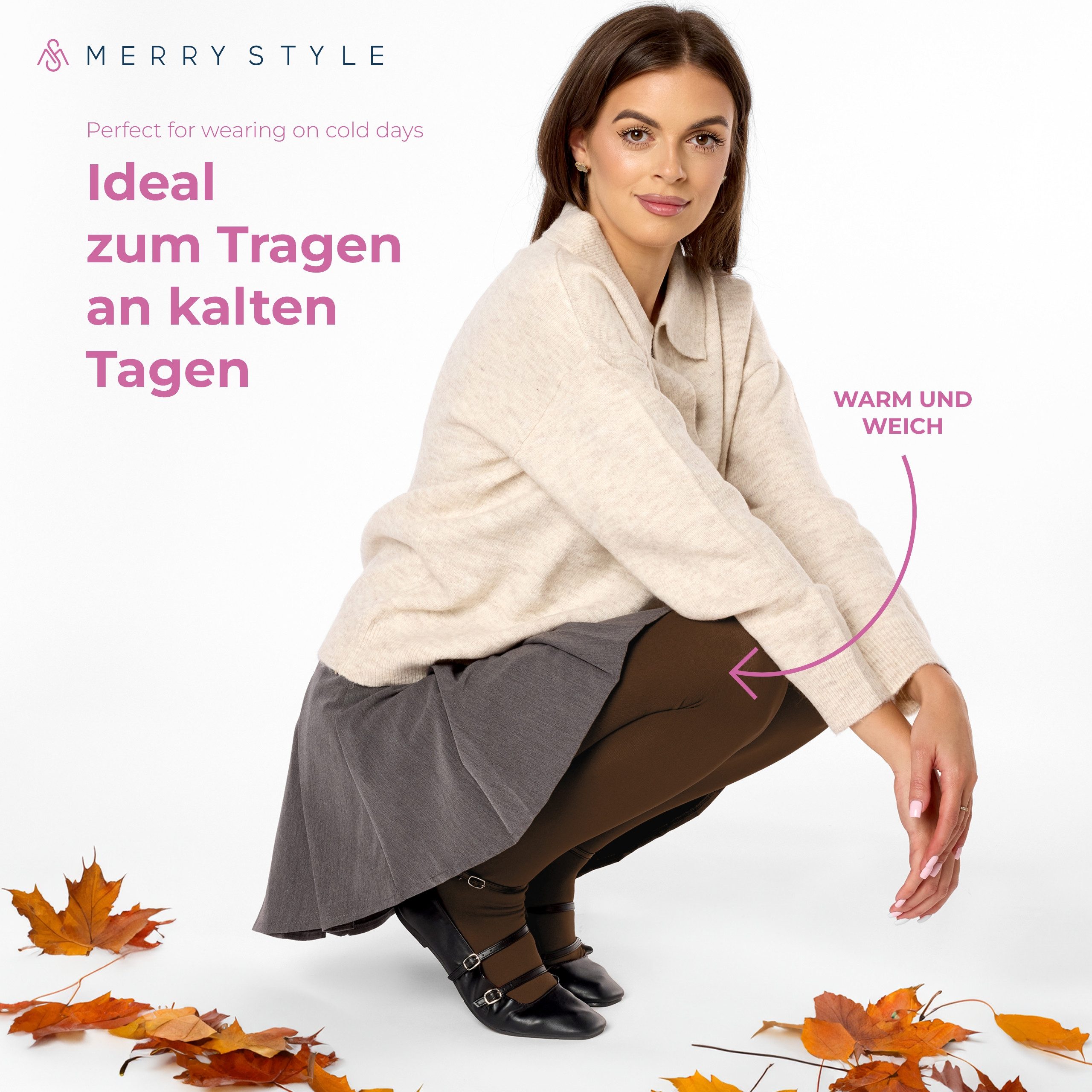 Merry Style Strumpfhose Thermo Strumpfhose Damen Winter Wärme Tights Gefütterte MS-ATX-442 (1 St) – Bild 5 von 5