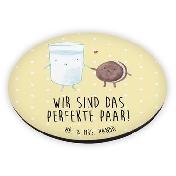 Mr. & Mrs. Panda Magnet Milch Keks - Gelb Pastell - Geschenk, Kaffee, Dekomagnet, Motiv süß, (1-St), Supermagnetisch