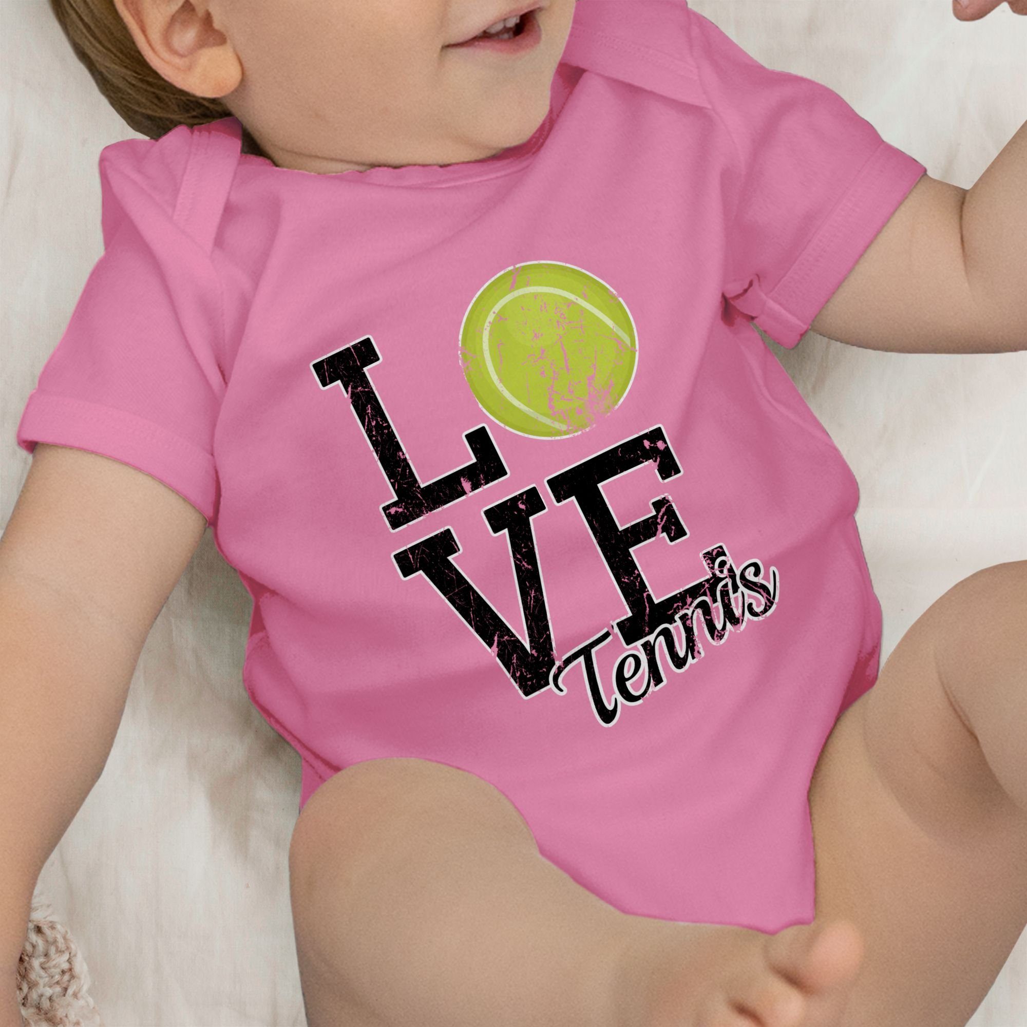 Tennis & Shirtracer Bewegung Pink 1 Love Sport Shirtbody Baby