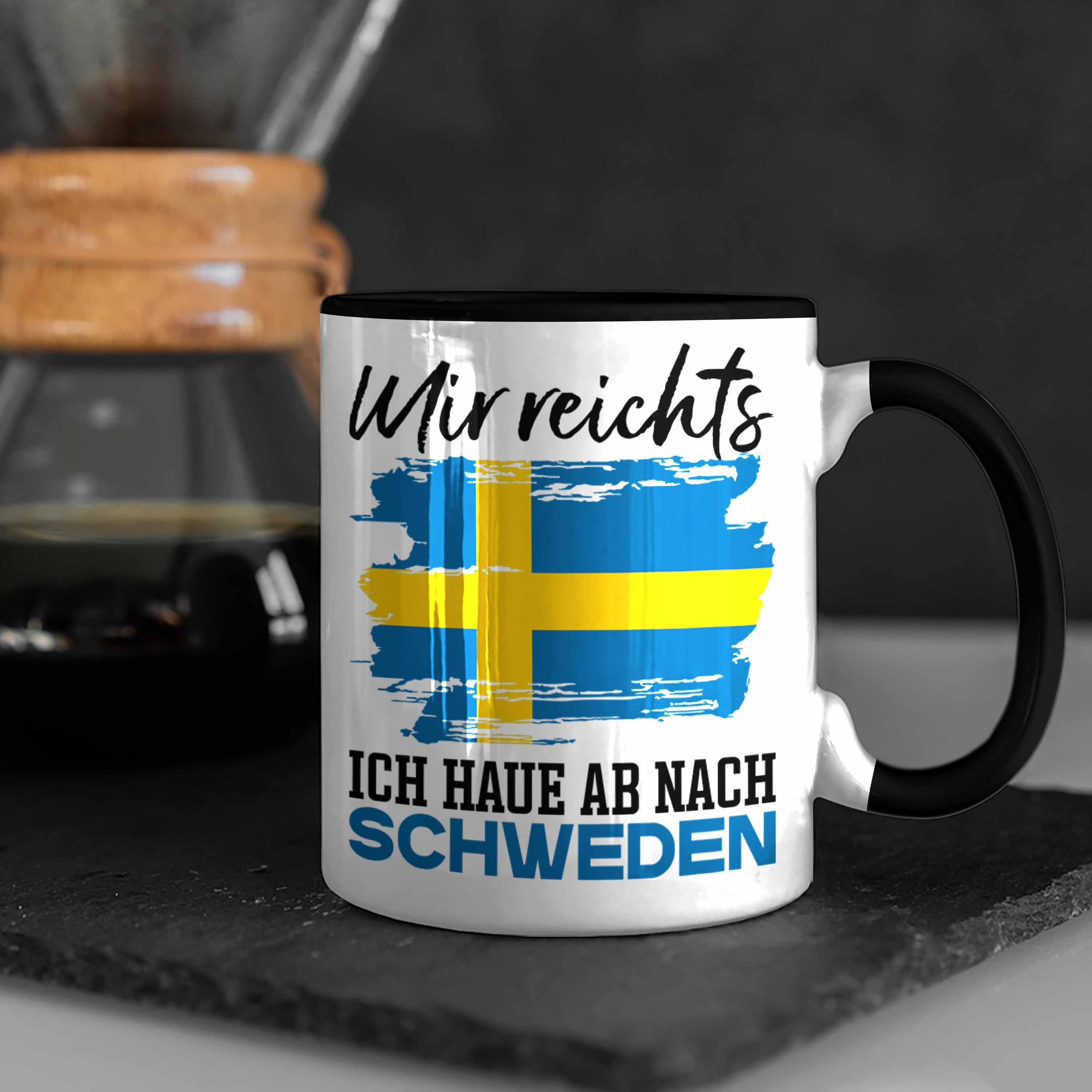 Ab Trendation U Reichts Schweden Schwarz Mir Hau Ich Urlaub Tasse Geschenk Tasse Nach Schweden