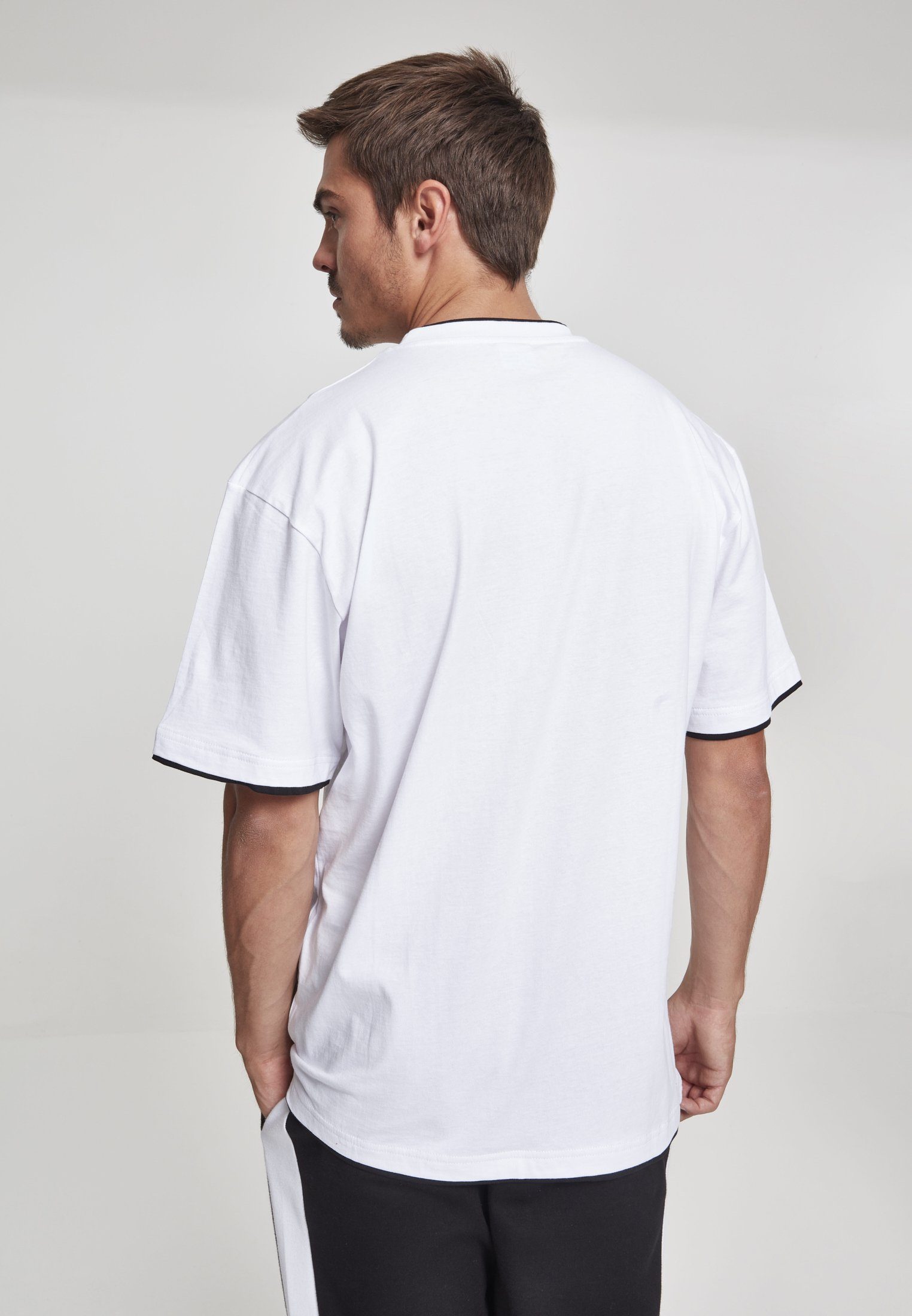 URBAN CLASSICS T-Shirt Herren Contrast (1-tlg) Tee Tall white/black