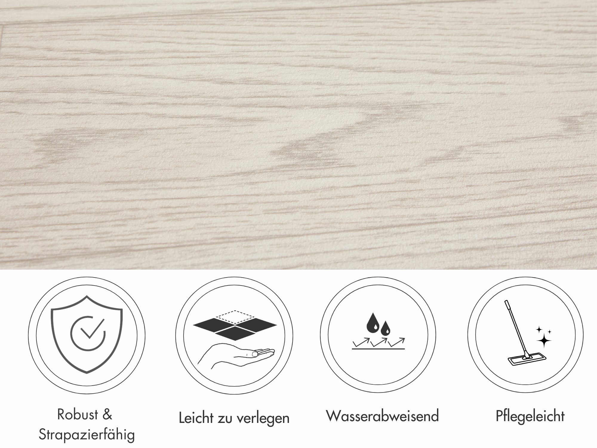 misento Vinylboden Optima in Holzoptik, für Feuchträume und Privatbereiche, PVC Bodenbelag Meterware 200/400 cm breit, Stärke 2,0 mm