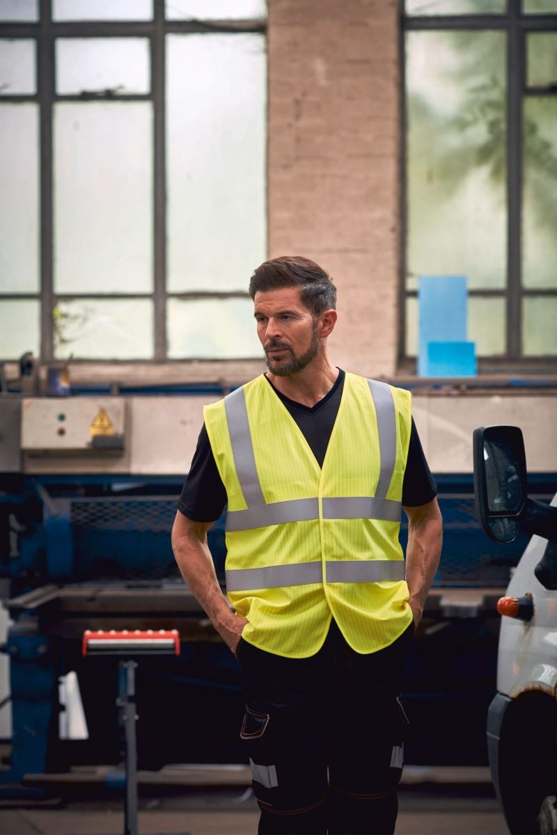 YOKO Warnweste Sicherheitsweste High Visibility 2 Bands & Braces Waistcoat