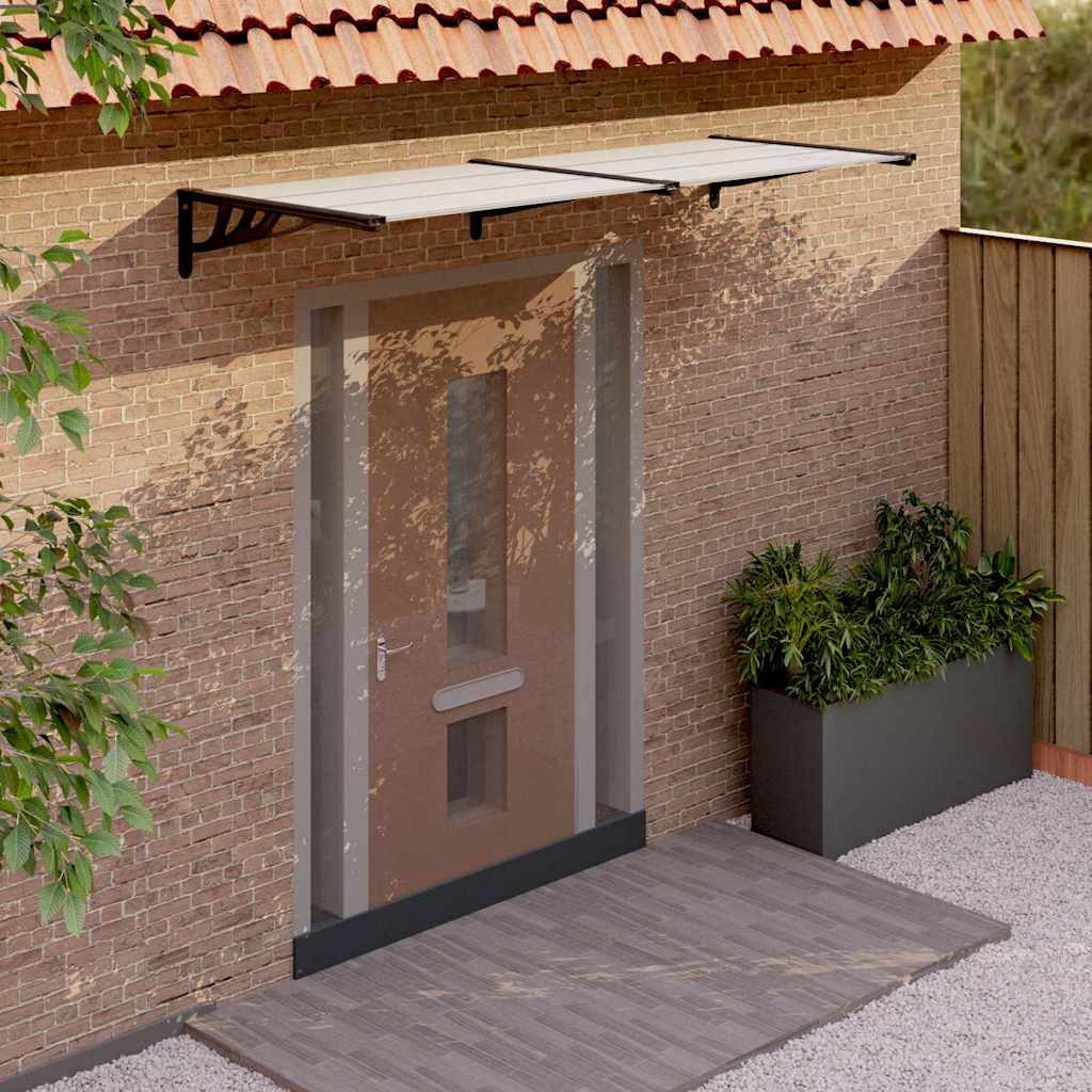 vidaXL Markise Türvordach Schwarz und Transparent 239x90 cm Polycarbonat (1-St)