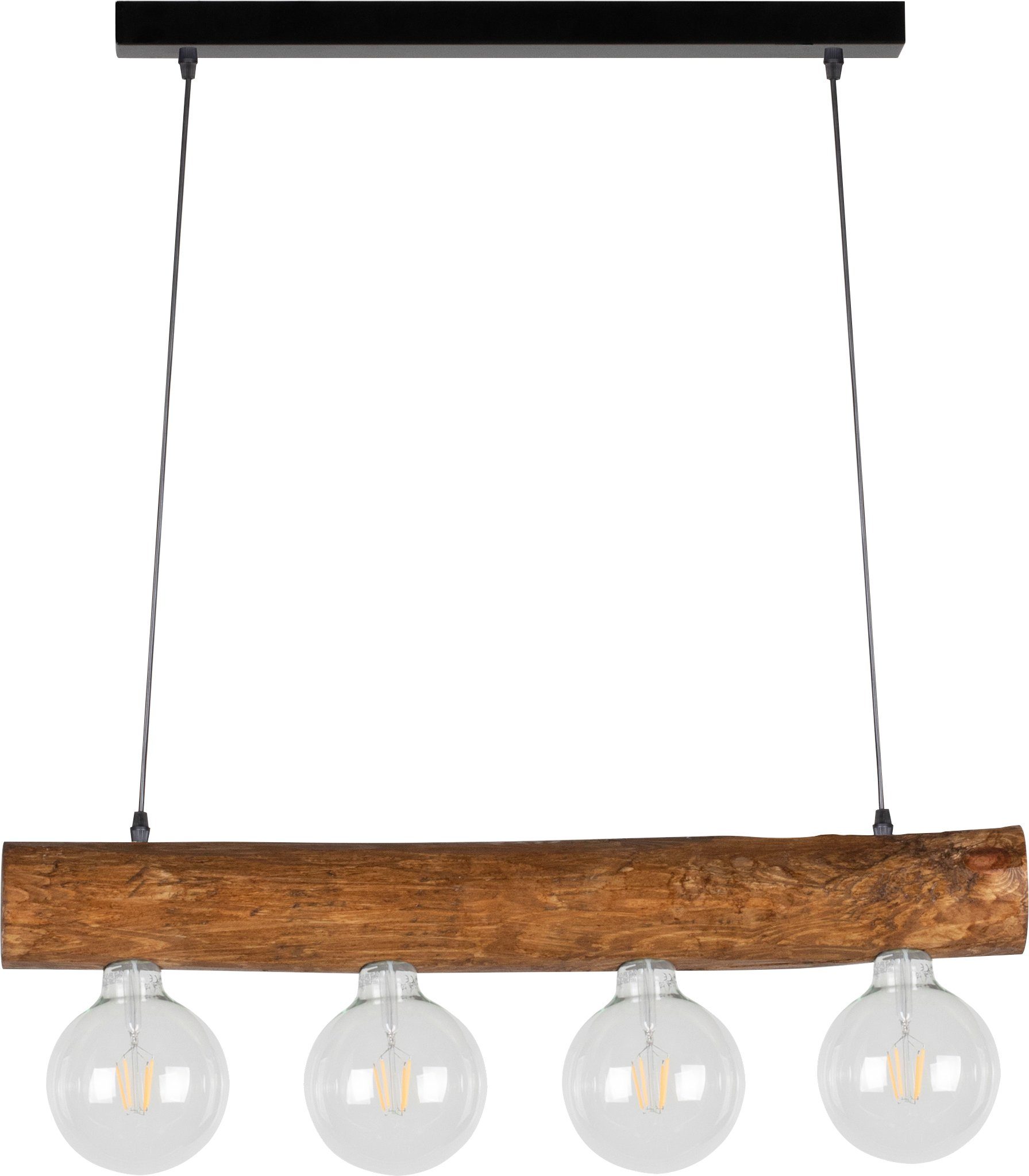 SPOT Light Pendelleuchte TRABO Holzbalken Kiefernholz cm aus 8-12 SIMPLE, wechselbar, Leuchtmittel Hängeleuchte, massivem Ø