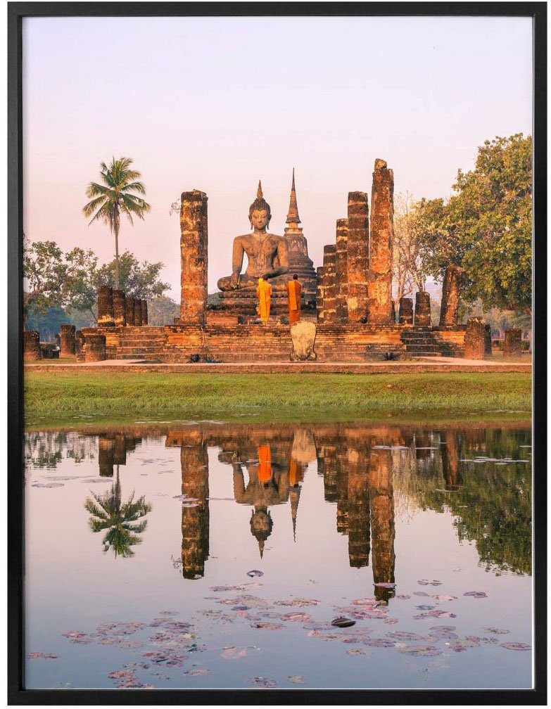 Poster Poster, Tempel Gebäude Wandposter St), Bild, Buddhistischer Wandbild, Sukhothai, Wall-Art (1