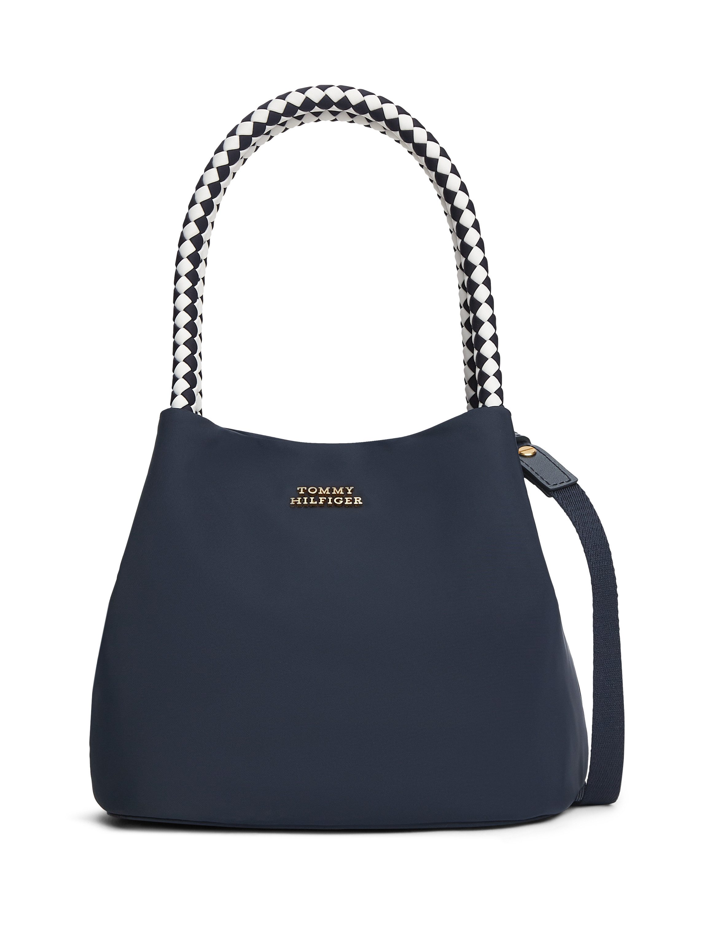 Tommy Hilfiger Handtasche TH MARINA BUCKET NYLON, Damen Tragetasche, Umhängetasche, Schultertasche mit Logoschriftzug
