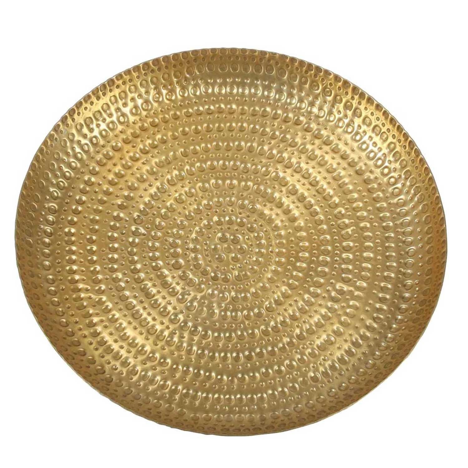 Casa Moro Tablett Orientalisches Teetablett Serviertablett Zana Ø 30 cm Boho Chic, Aluminium, (Handgefertigt), Boho Tablett Ramadan Dekotablett gehämmert