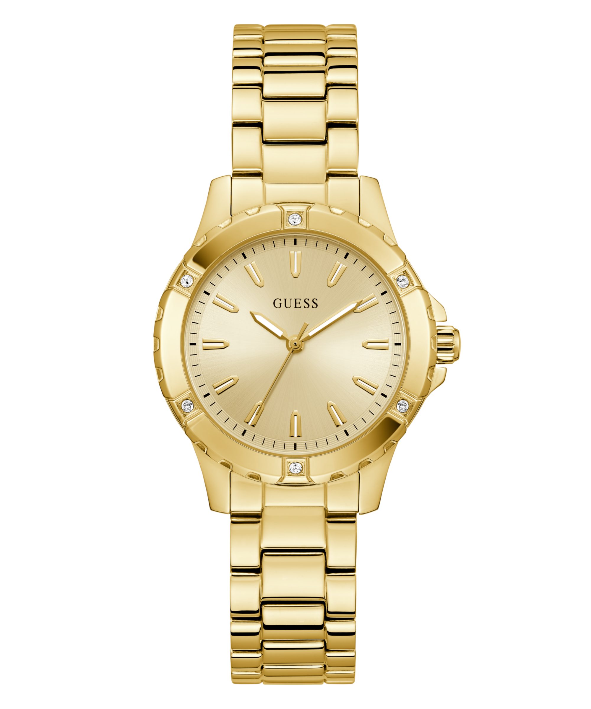 Guess Quarzuhr MIST GW0948L2, Armbanduhr, Damenuhr, Edelstahlarmband, Kristallsteine