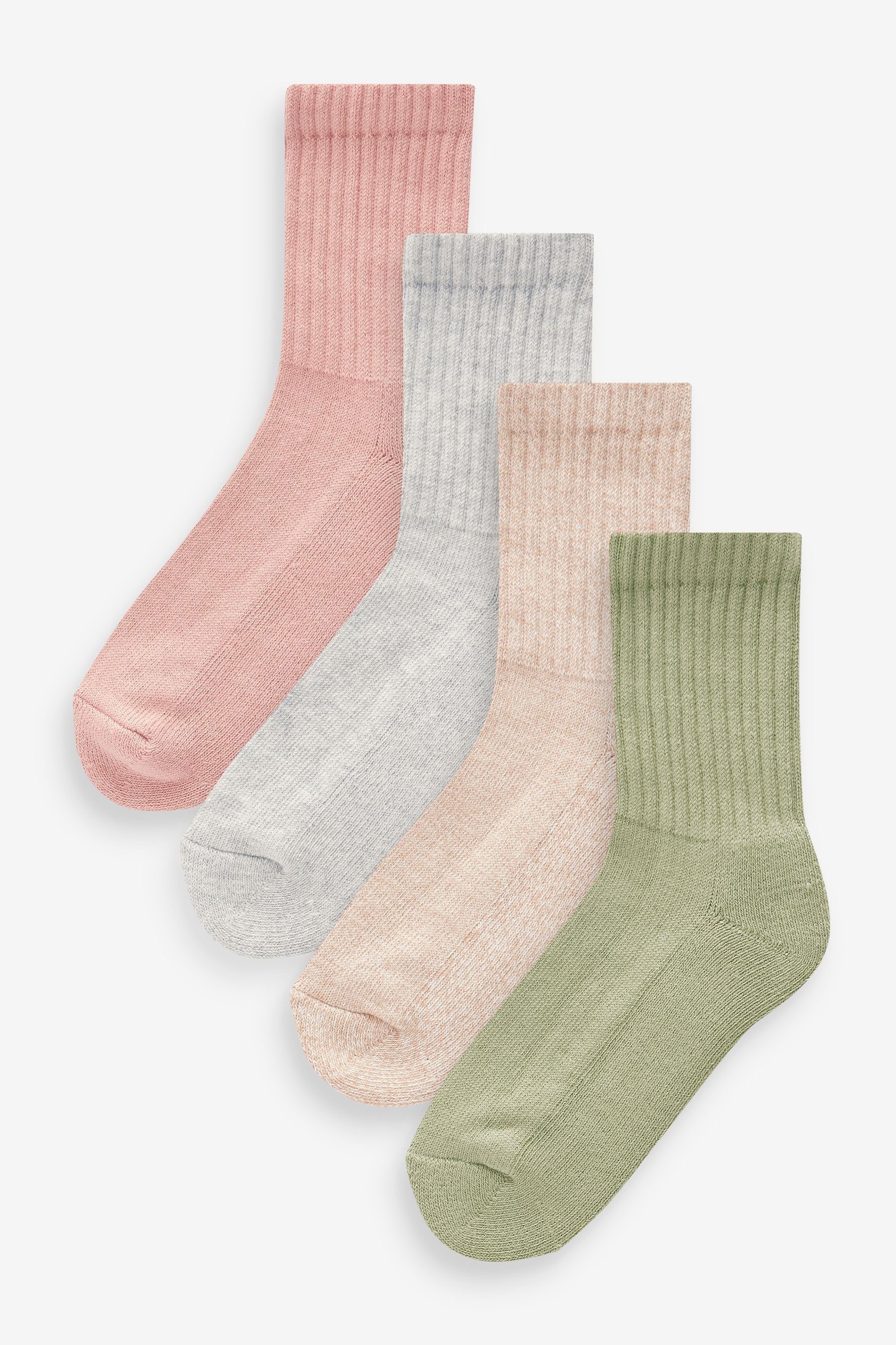 Next Kurzsocken Gerippte Socken mit gepolsterter Sohle, 4er-Pack (4-Paar) | Kurzsocken