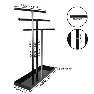 Belle Vous Schmuckständer Jewelry Organizer - 3 Tier Stand, Schwarzer Schmuckständer - Organizer für Schmuck