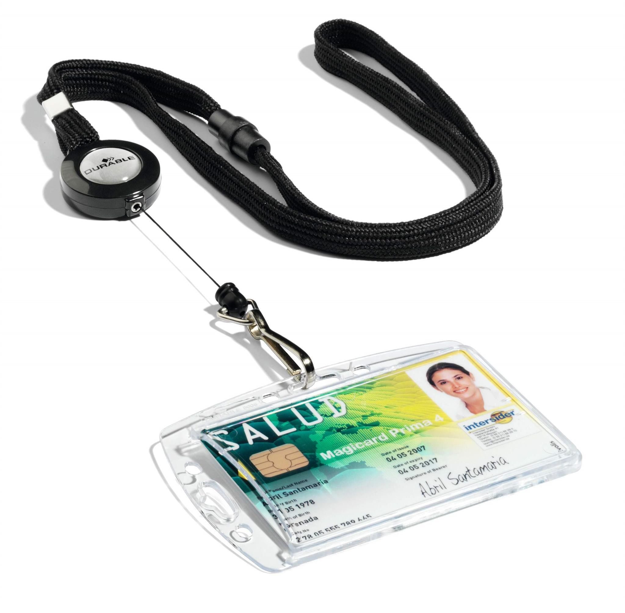 DURABLE Etui Durable Textilband sw mit Jojo und Sicherheitsverschluss 1St
