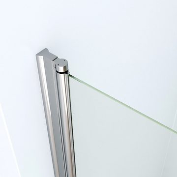 AQUALAVOS Eckdusche Eckeinstieg Duschkabine Glas Drehtür Dusche Schwingtüre mit Seitenwand, BxT: 70x70 cm, 5 mm Einscheiben-Sicherheitsglas (ESG), Eckdusche Pendeltür mit Magnetverschluss und Schwalllippe, Höhe: 187cm