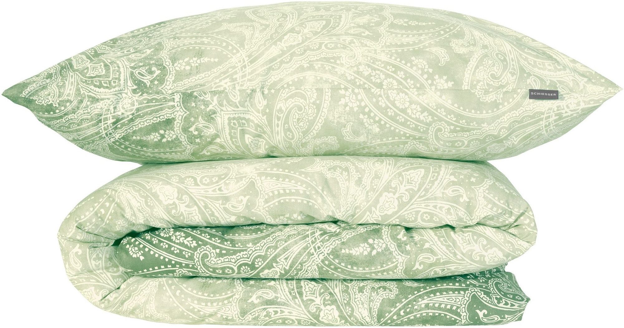 Schiesser Bettwäsche Claire aus weicher Baumwolle mit Paisleymuster in dezentem Farbverlauf, Renforcé, 2 teilig, MADE IN GREEN by OEKO-TEX®