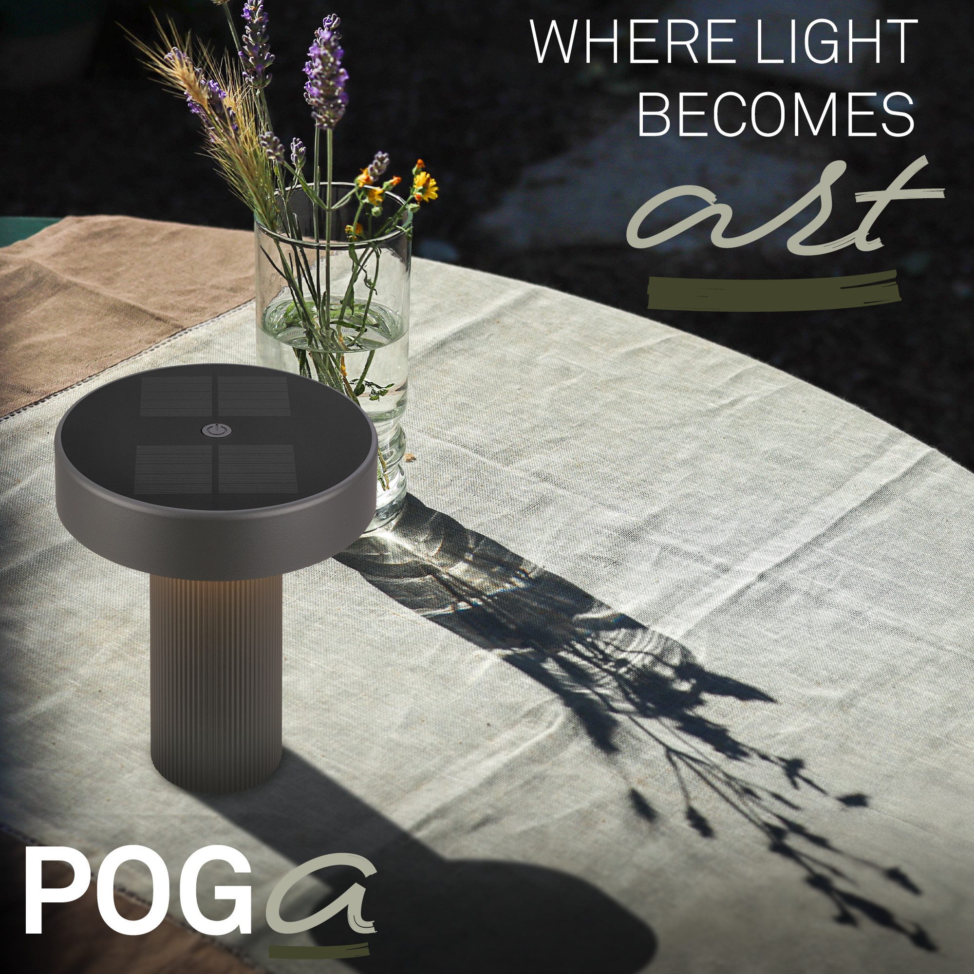 Briloner Leuchten LED Außen-Tischleuchte Solar Tischlampe kabellos Akku Touch dimmbar Design Award, LED wechselbar, Warmweiß, 16x20 cm, Akku tauschbar, Indoor/Outdoor, Wohnzimmer, Balkon