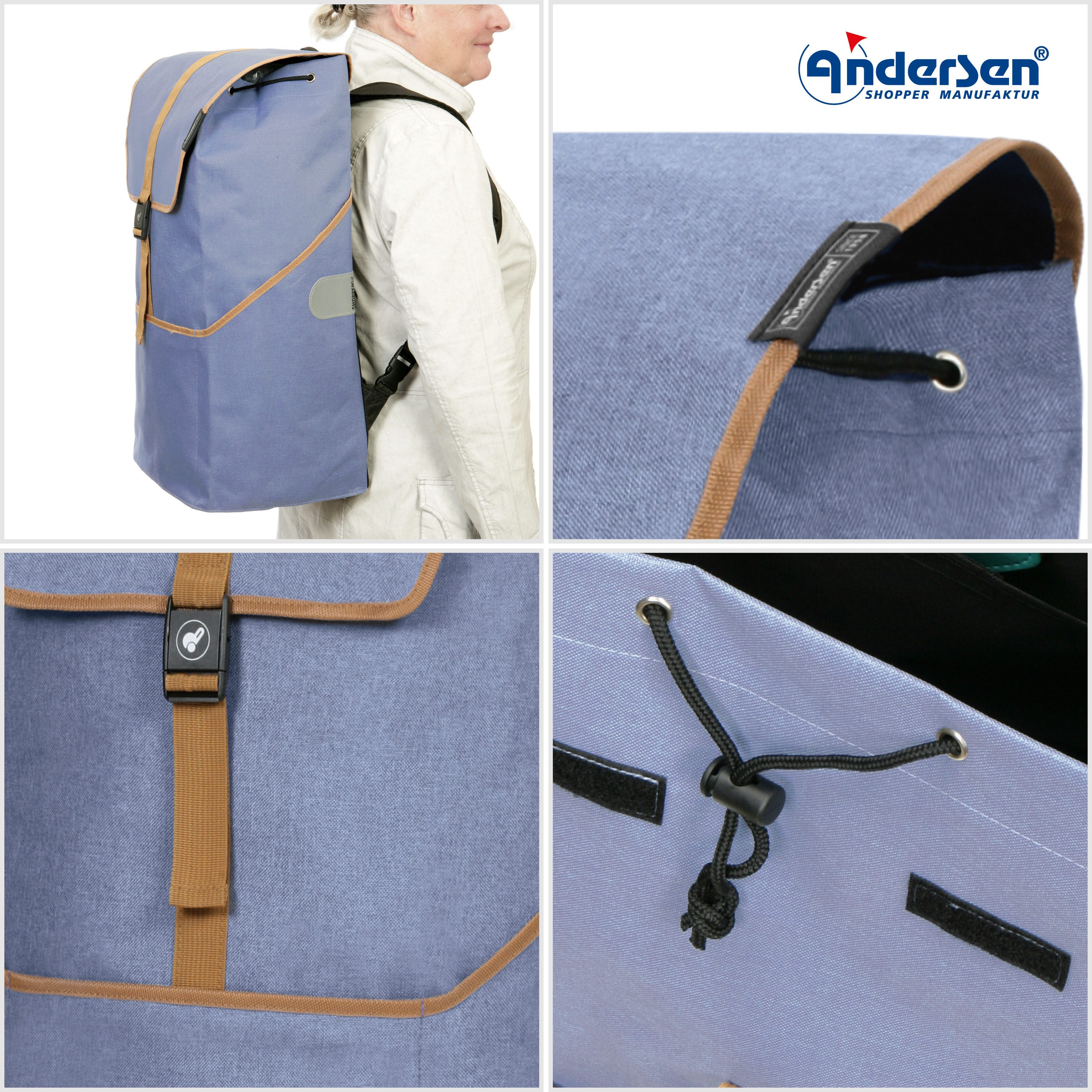 Andersen Einkaufstrolley Tasche Auke flieder, wasserabweisend
