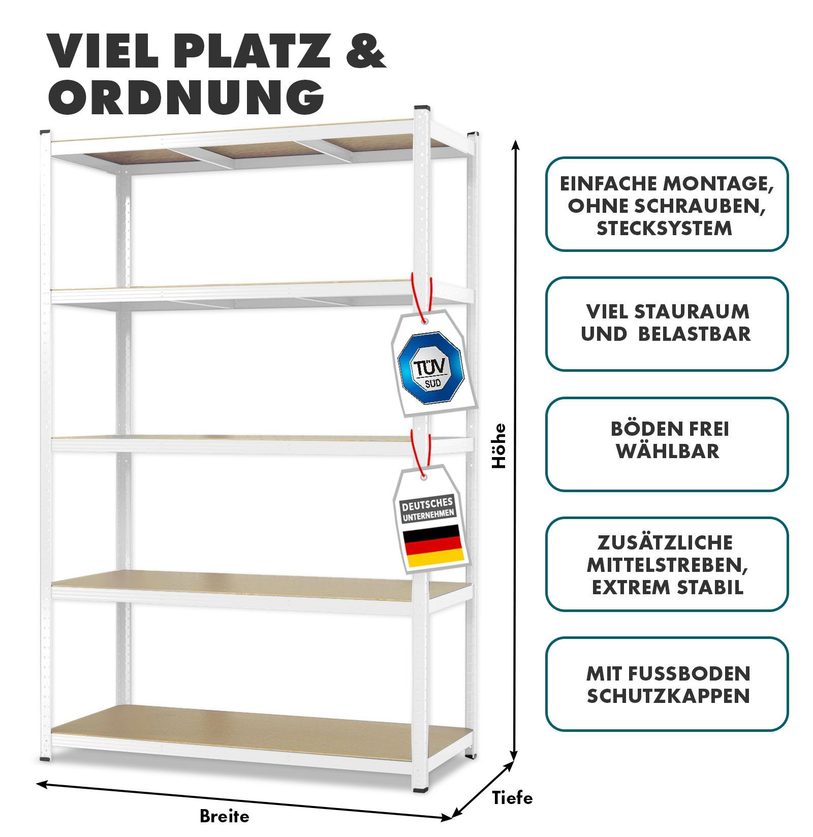 Karat Schwerlastregal Steckregal, Weitspannregal für Garage, günstig online kaufen