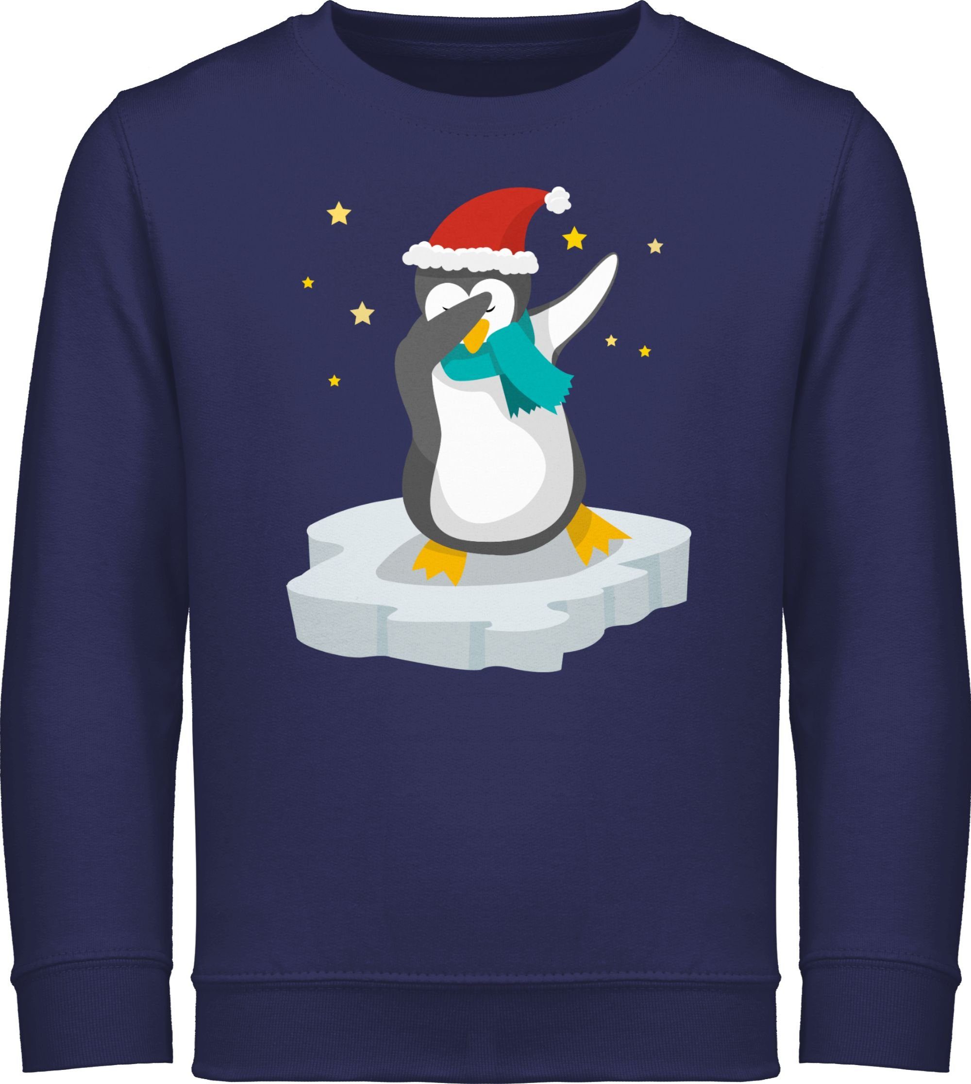 Kinder Weihnachten Navy Pinguin Kleidung Weihnachten Blau Dab Shirtracer Sweatshirt 1