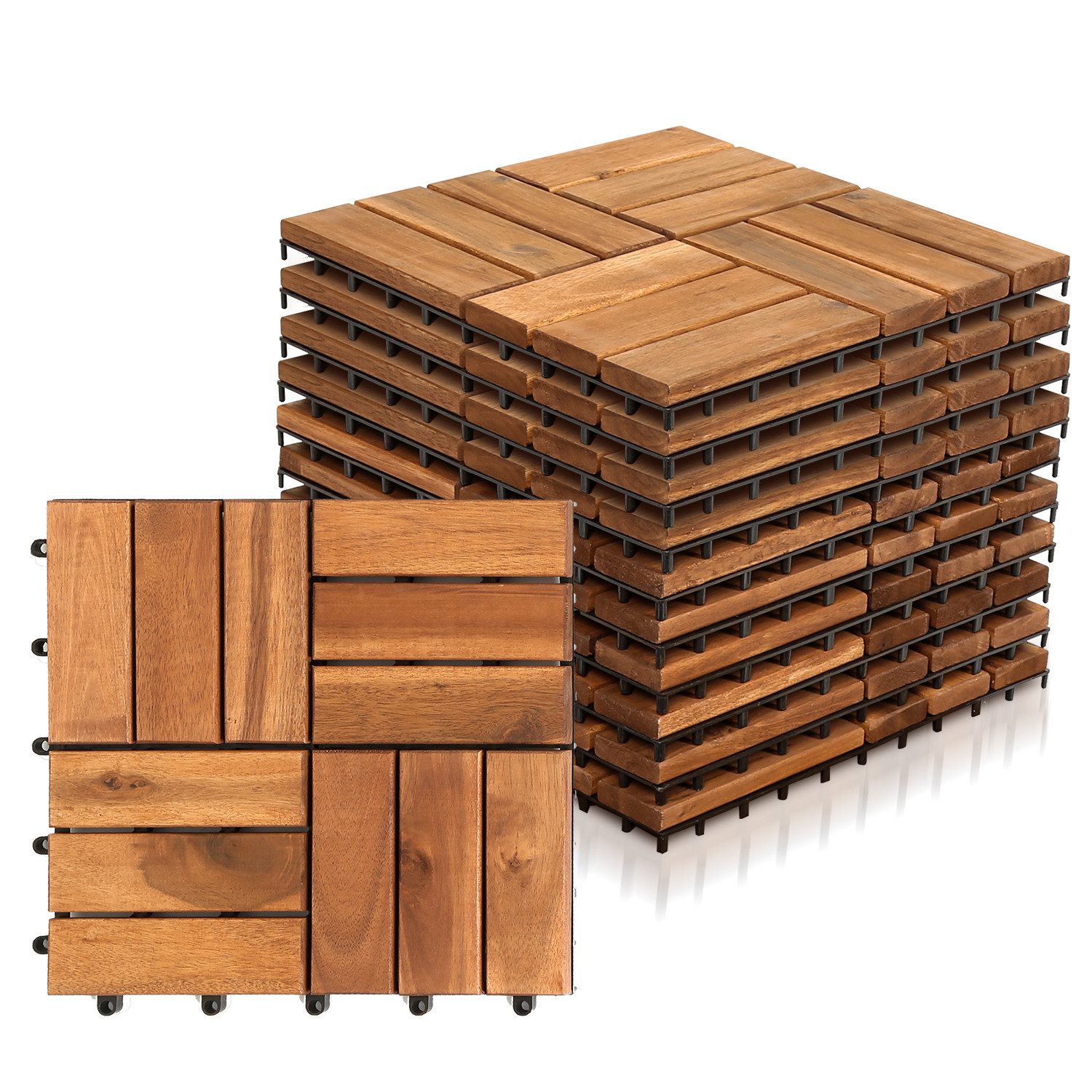 Clanmacy Holzfliesen 11 Stück Holzfliesen aus günstig online kaufen