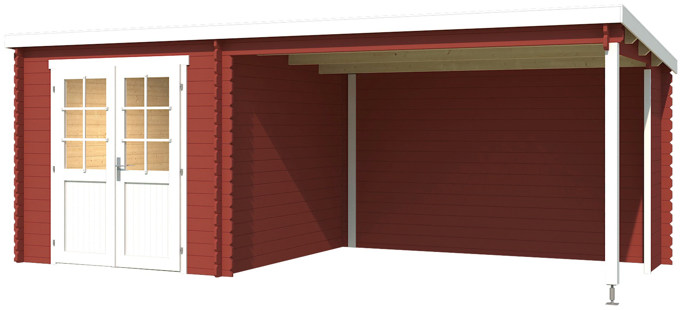 LASITA MAJA Gartenhaus Saint Paul, Schwedenrot, BxT: 610x304 cm, (Set), mit  Anbau