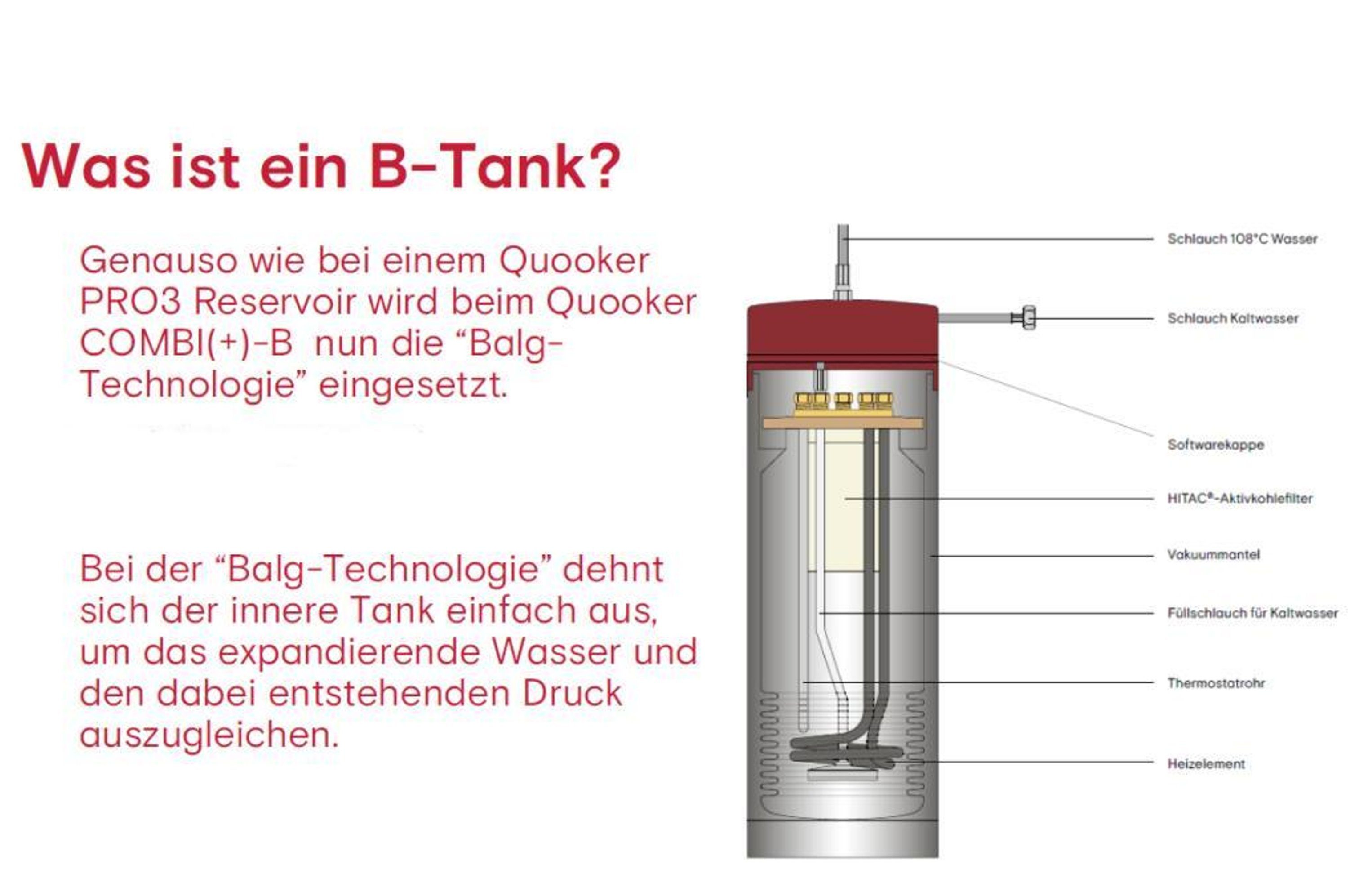 QUOOKER Küchenarmatur QUOOKER FUSION SQUARE 100°C Armatur Kochendwasserfunktion (22FSRVS) COMBI mit 100°C Spültischmischer (2-St) B Edelstahl