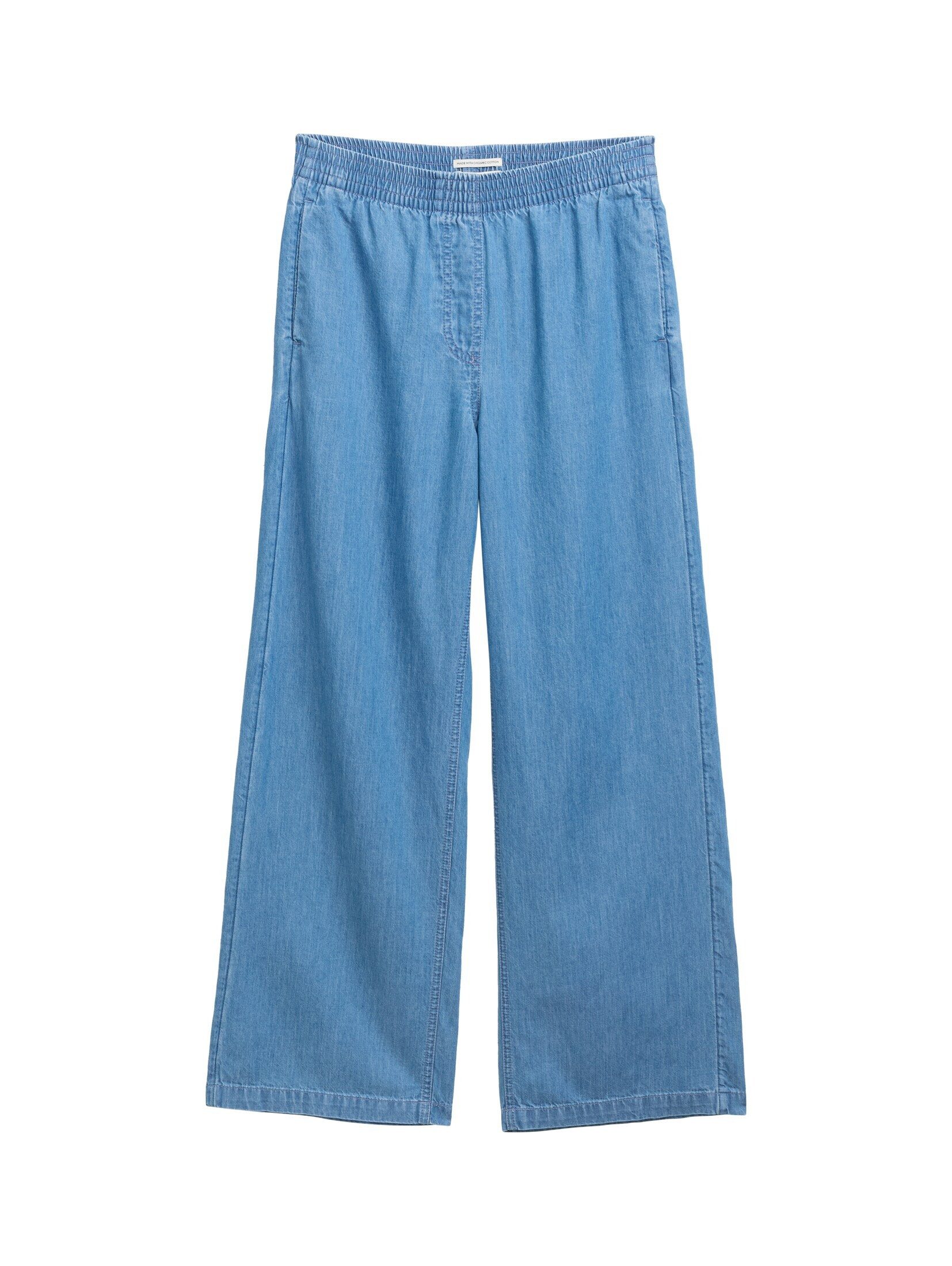 Mango Kids wide leg jeans medium blue denim