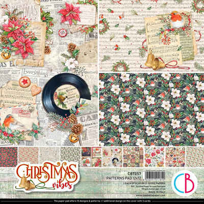 Ciao Bella Motivpapier »Scrapbook-Papier Christmas Vibes Patterns«, 8 Blatt 30,5 cm x 30,5 cm