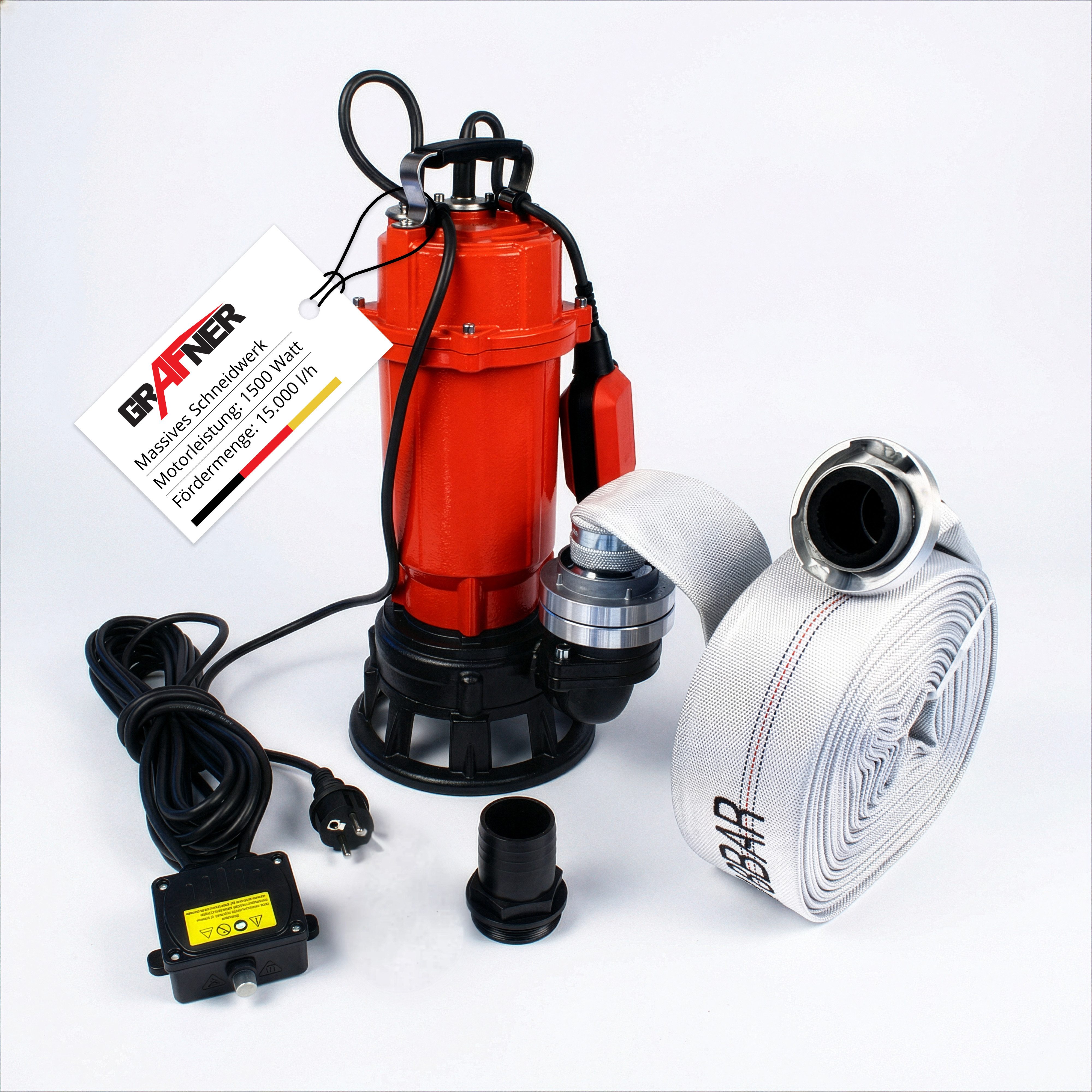 Grafner Tauchpumpe Tauchpumpe Fäkalienpume 1500W mit Schneidwerk 30m Schlau günstig online kaufen