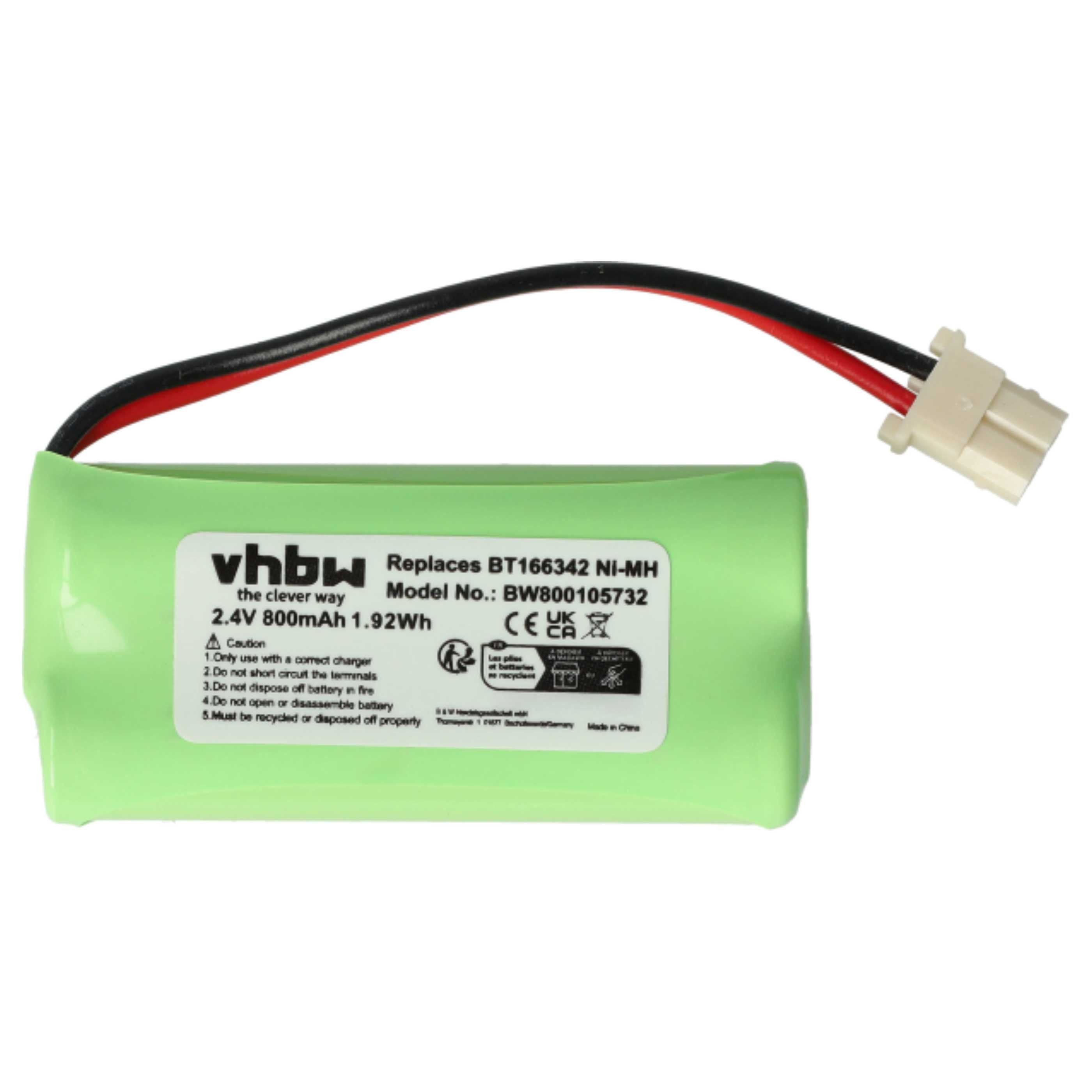 vhbw batteria compatibile con Telekom/T-Sinus T-Easy C310 telefono fisso cordless (500mAh, 2,4V, NiMH