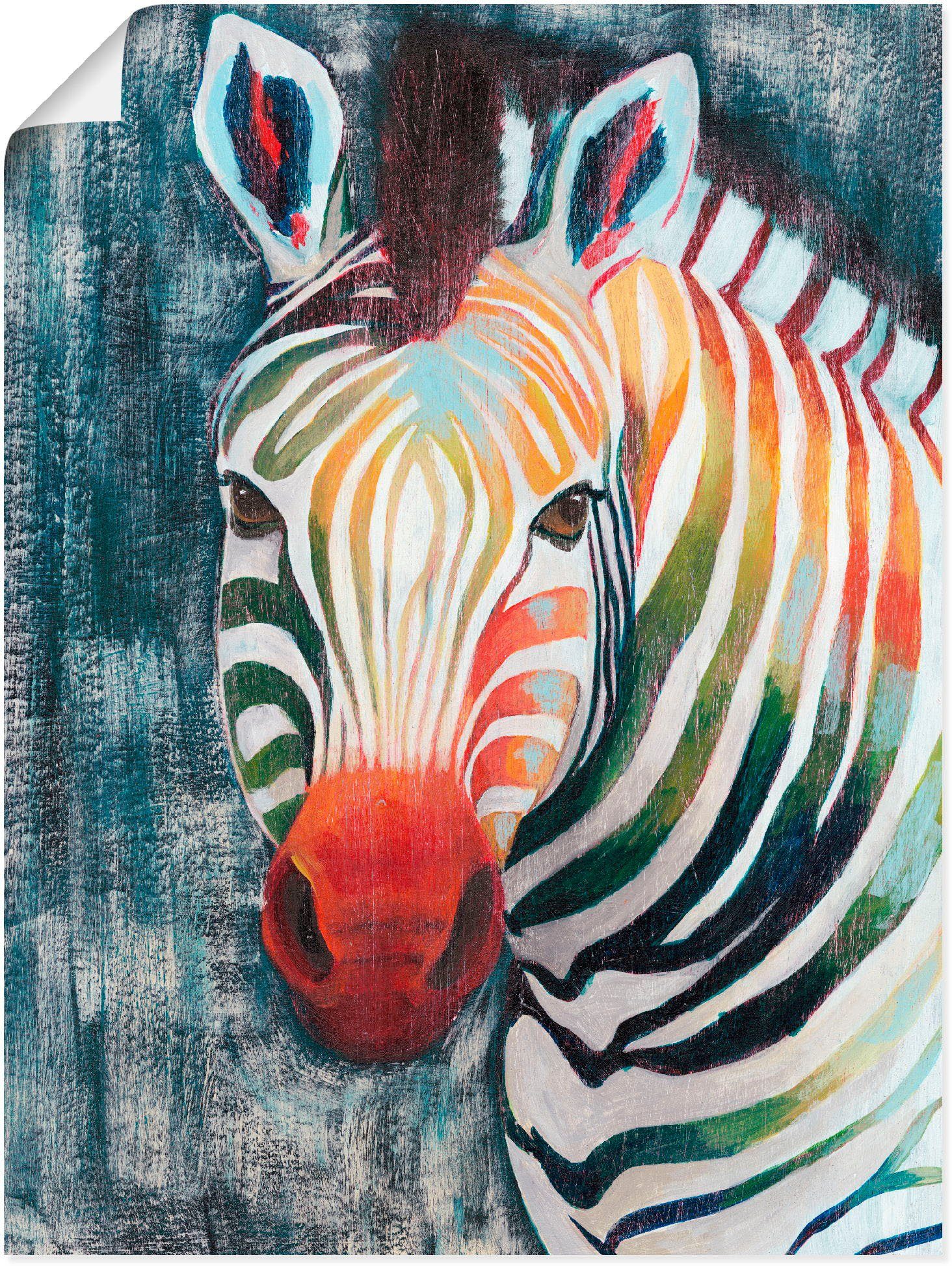 Artland II, Poster St), Prisma Größen Alubild, Leinwandbild, (1 Wandaufkleber Wildtiere Zebra in oder versch. als Wandbild