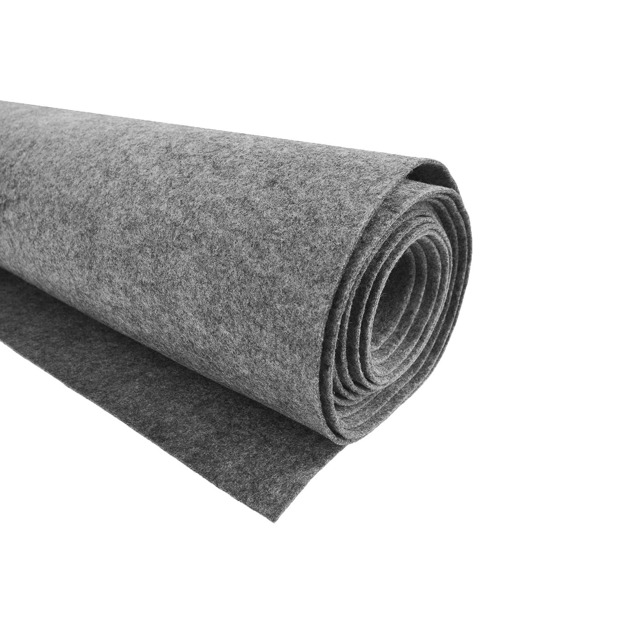 maDDma Stoff Bastelfilz waschbar Meterware Filz ab 1m x 90cm x 3mm Dekofilz, grau meliert