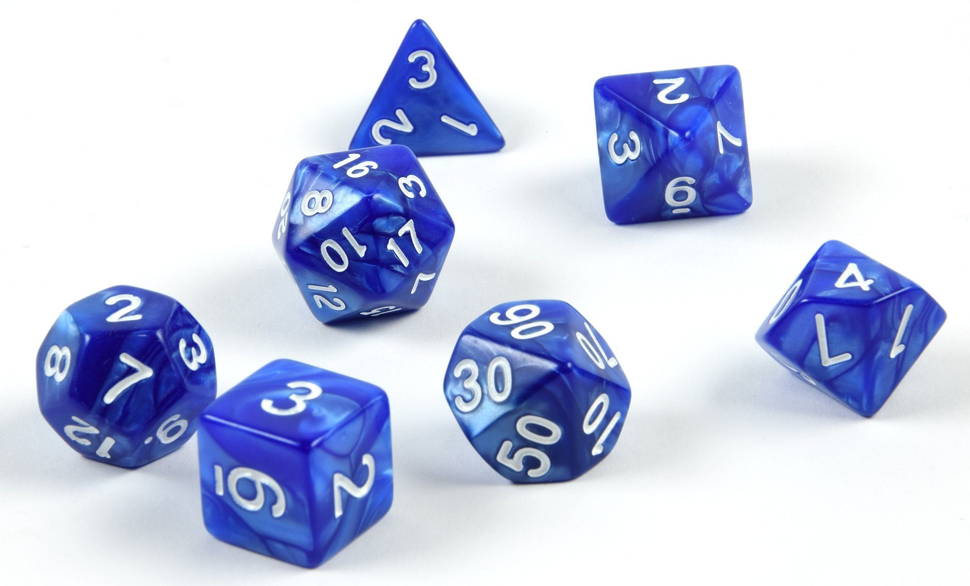 SHIBBY Spielesammlung 7 polyedrische DND Würfel für Rollen- und Tabletopspielemit Beutel